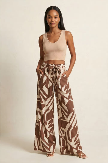 Tara Abstract Print Pants