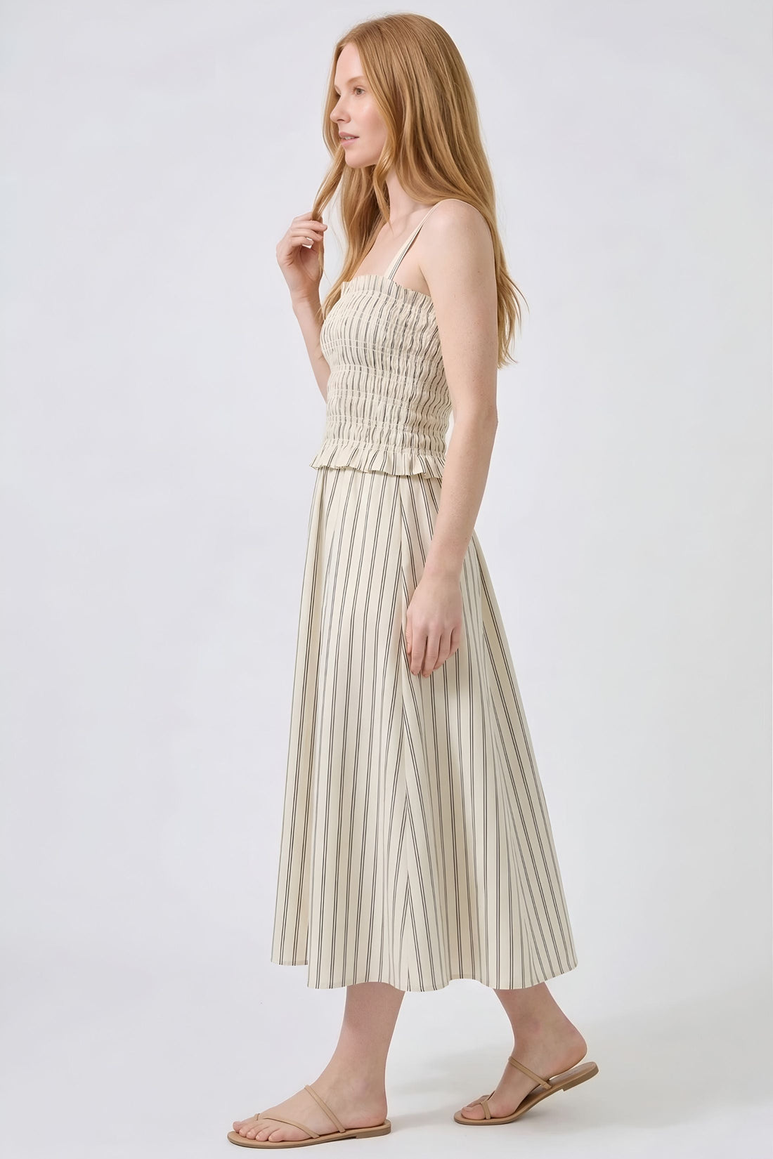 Belle Striped Midi Dress