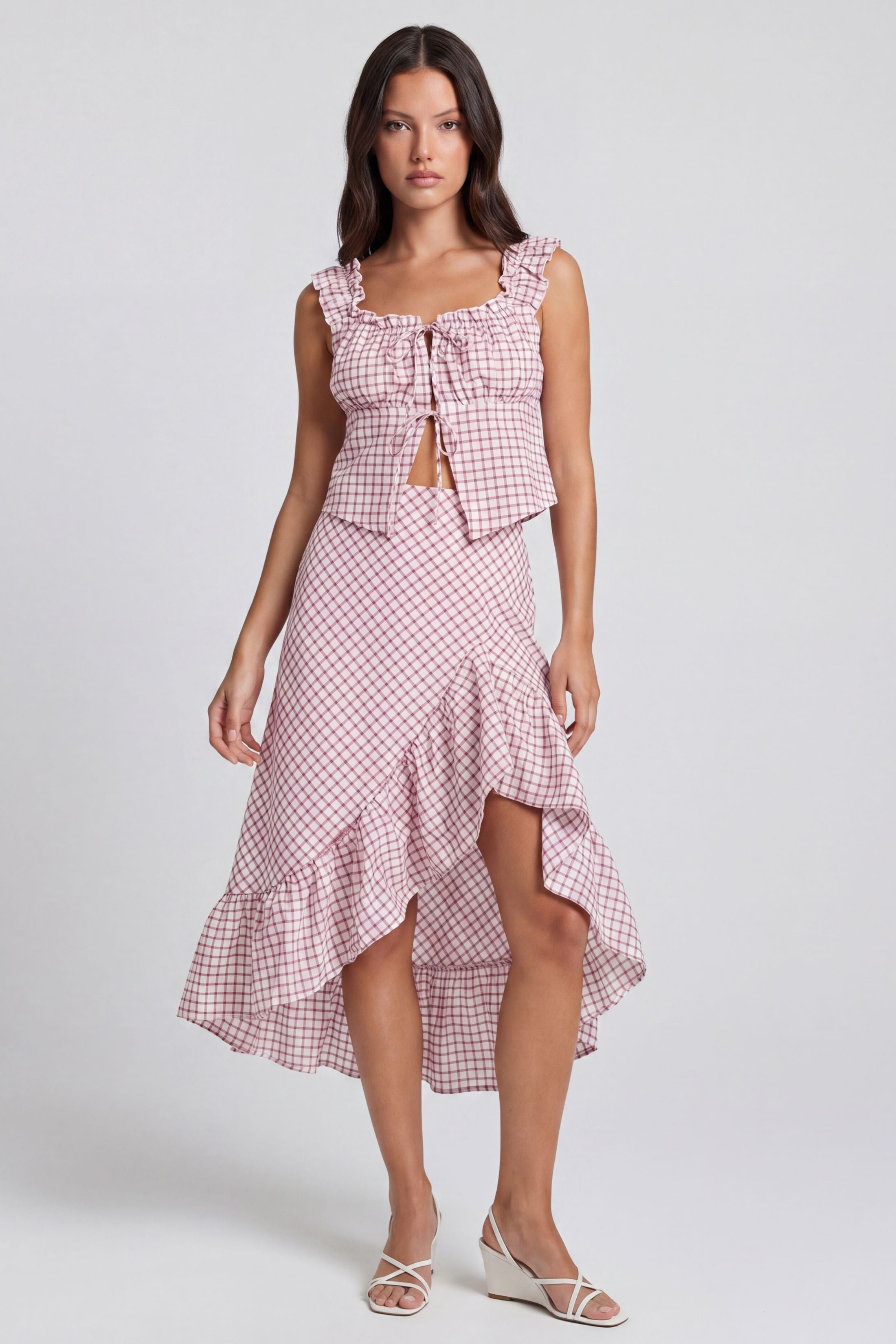 Annaston Lace Up Ruffle Top