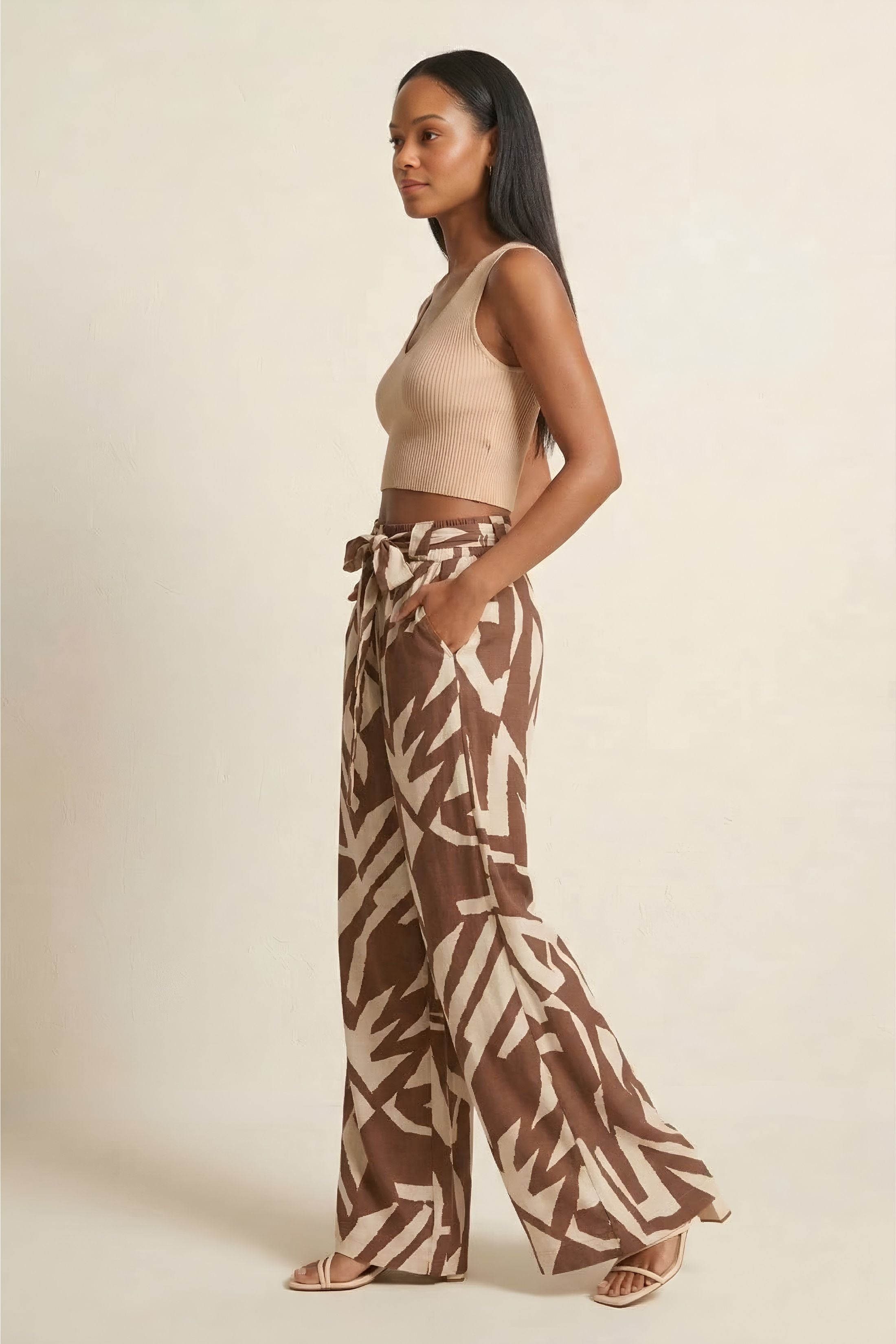 Tara Abstract Print Pants