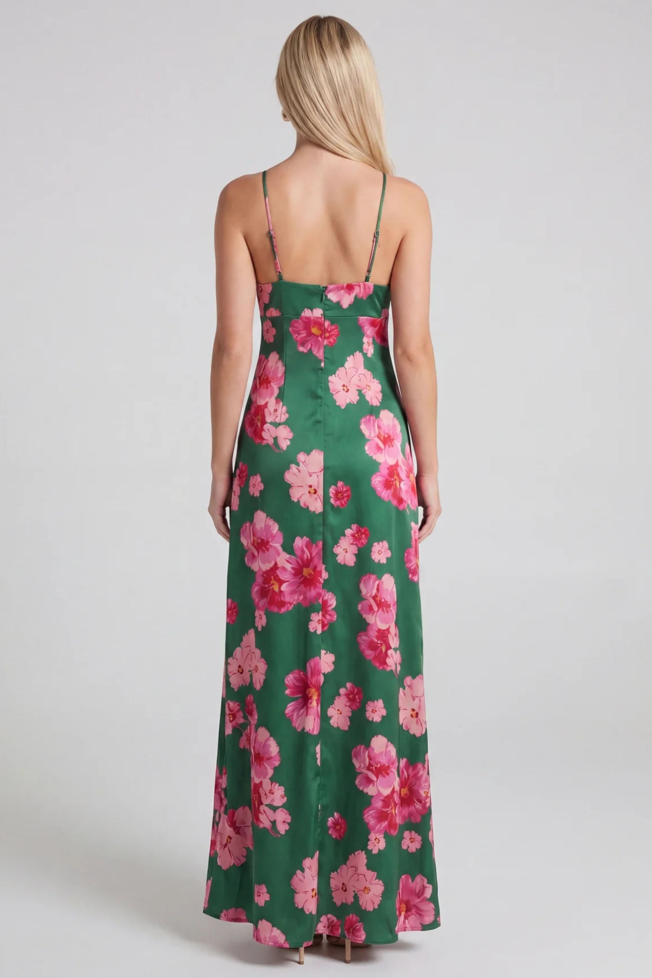 Avery Satin Open Back Maxi Dress