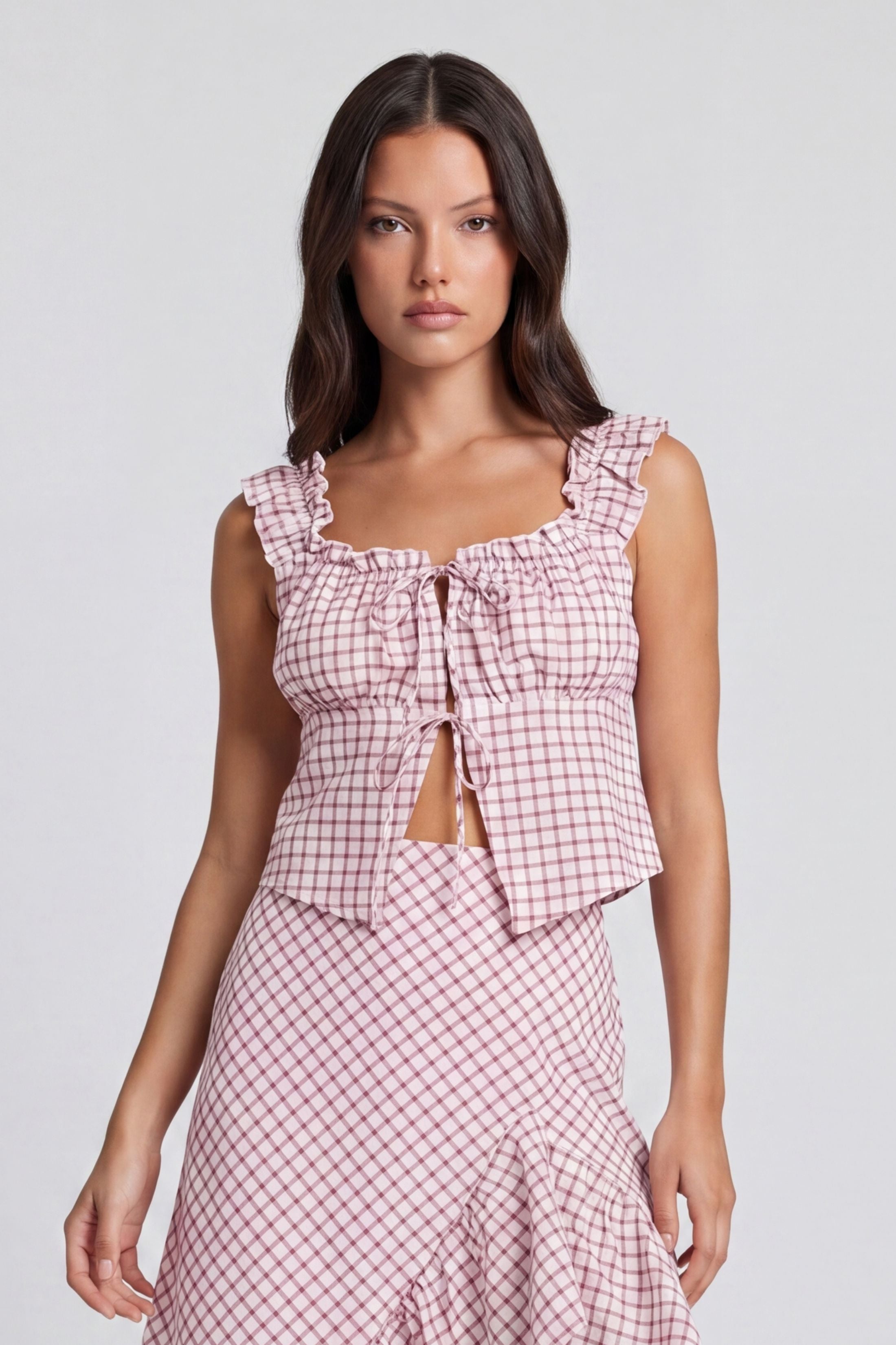Annaston Lace Up Ruffle Top