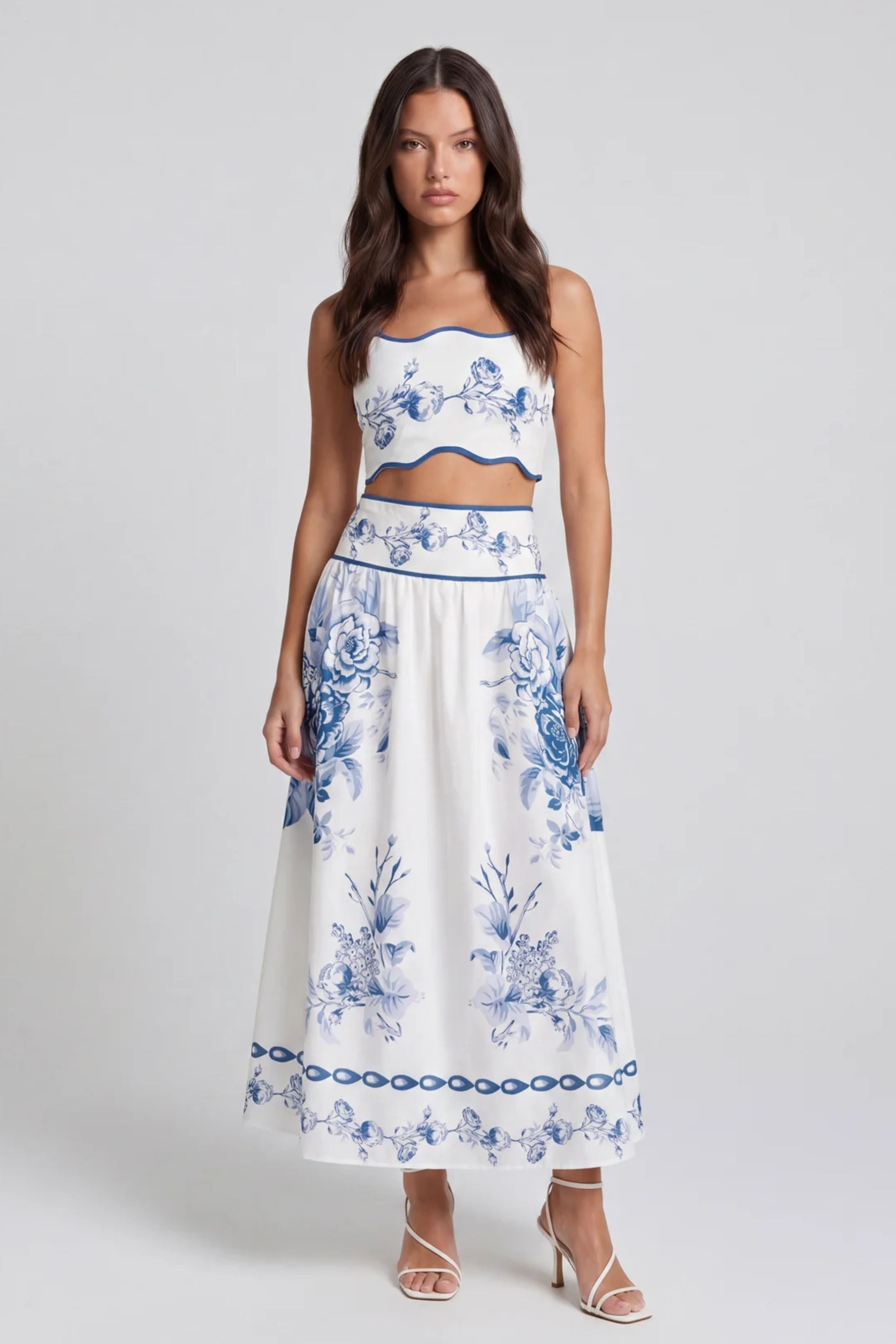 Carlee Linen Straps Printed Top