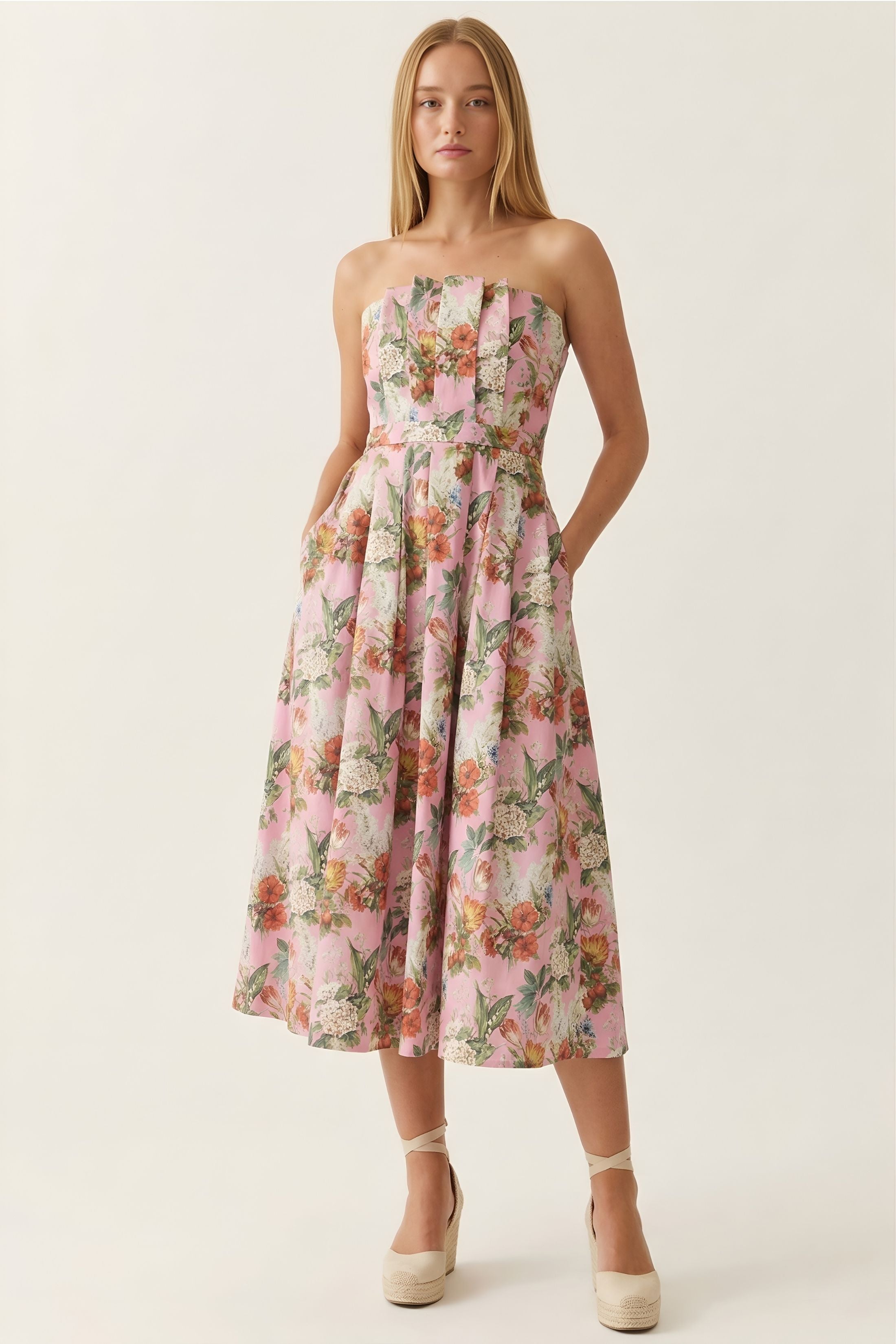 Ivy Floral Strapless Dress
