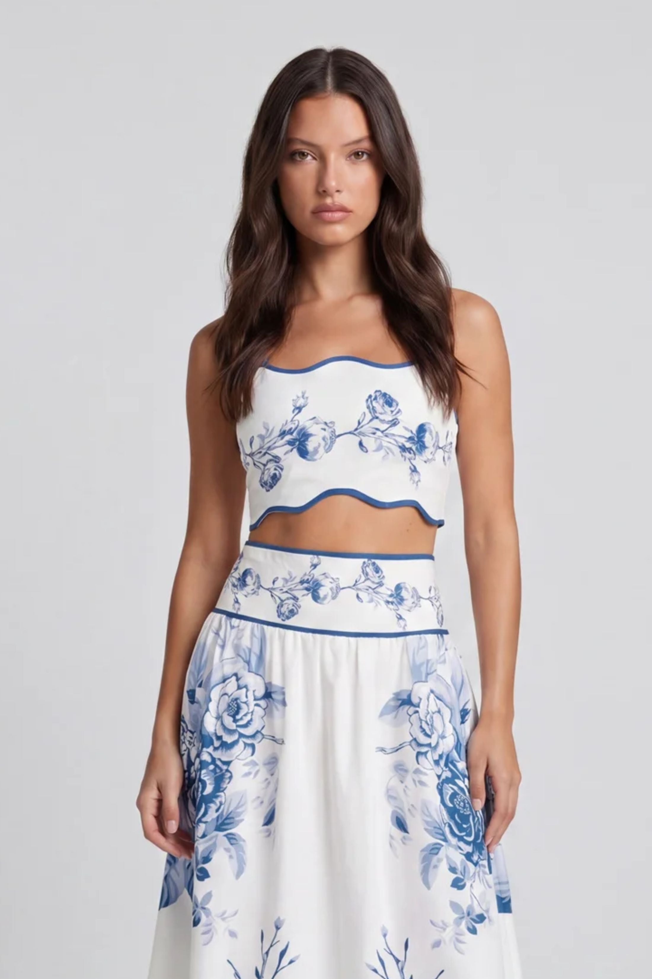Carlee Linen Straps Printed Top