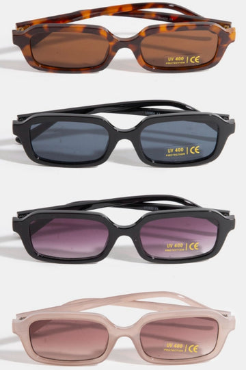 Plastic Frame Rectangle Sunglasses - ASSORTED - OS