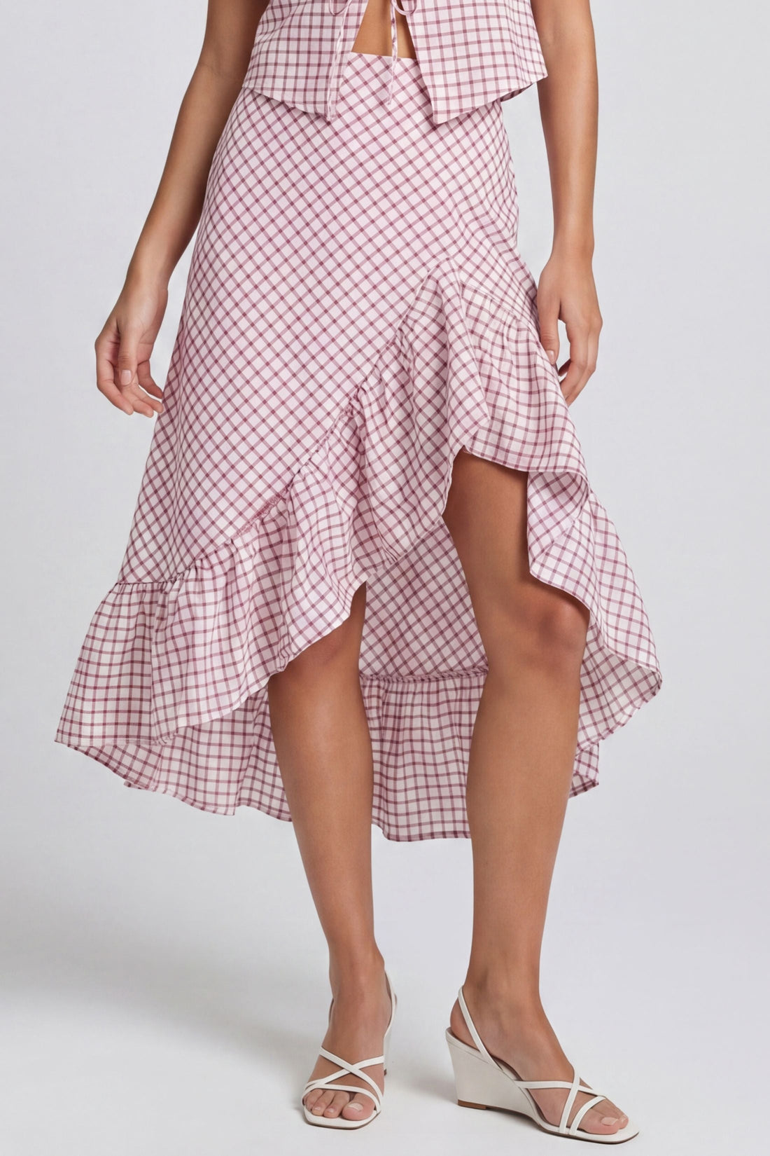 Annaston Side Ruffle Midi Skirt