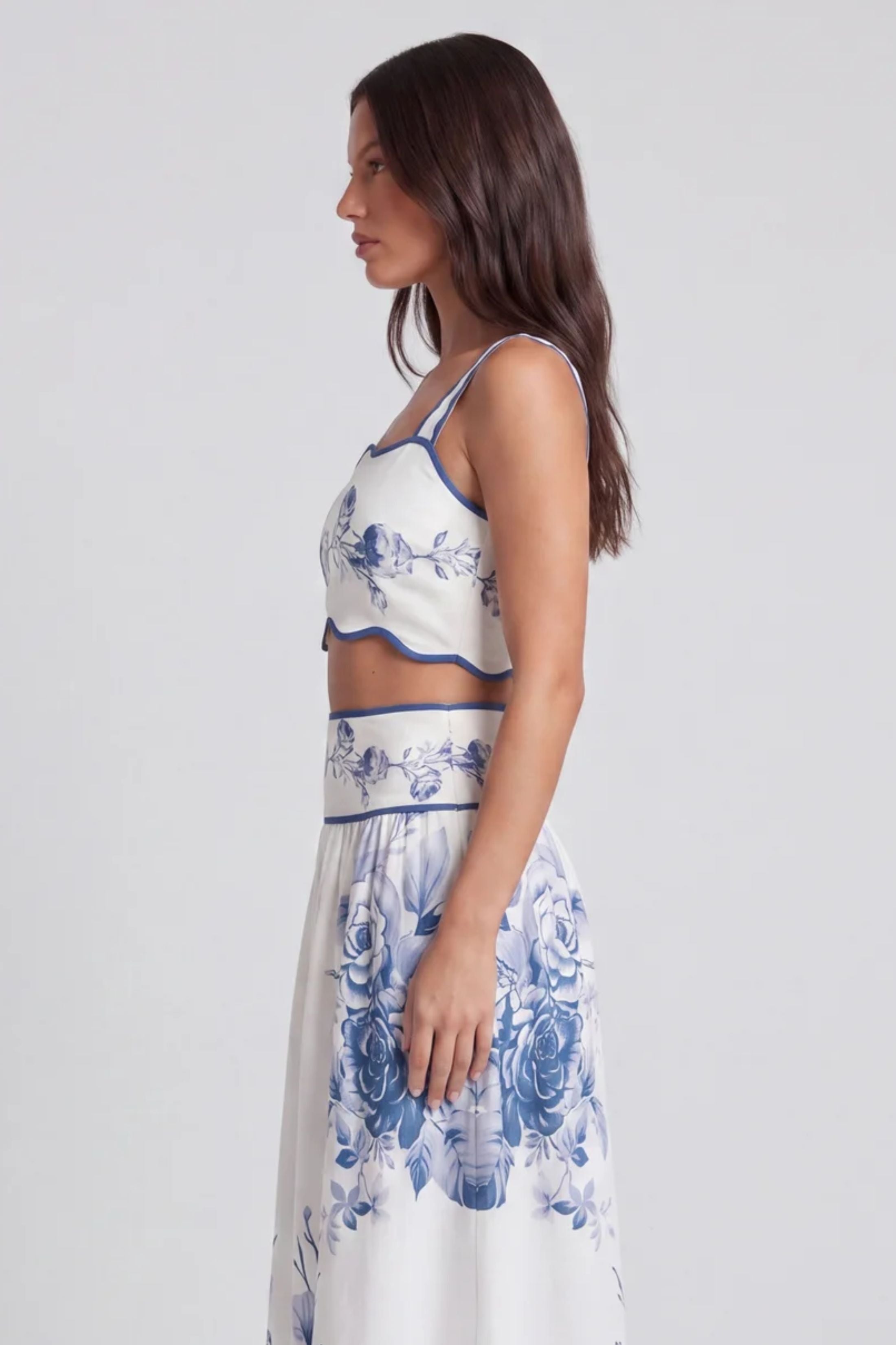 Carlee Linen Straps Printed Top