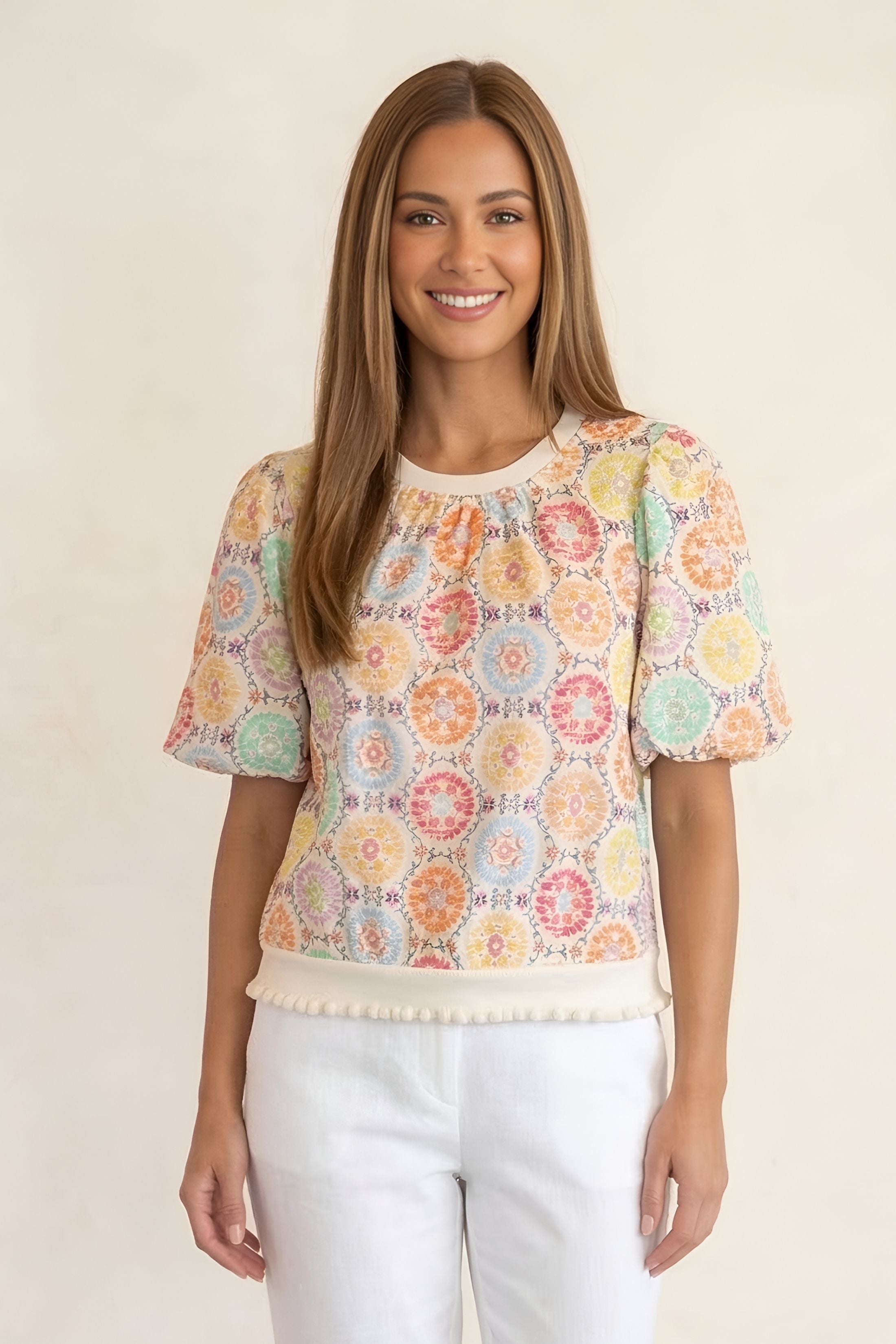 Sasha Multi Colored Embroidery Top
