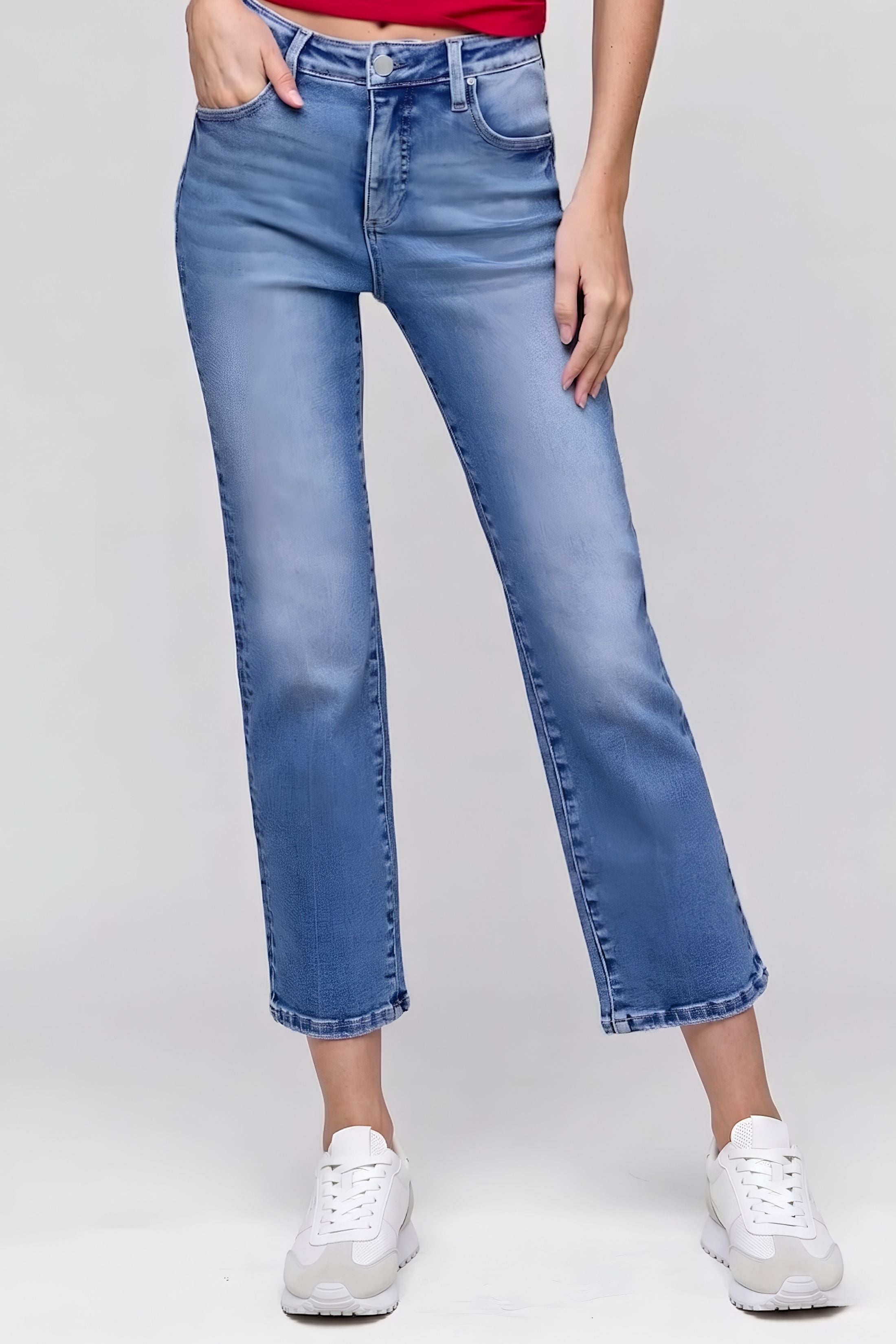 Fayth High Rise-Crop Straight Jeans