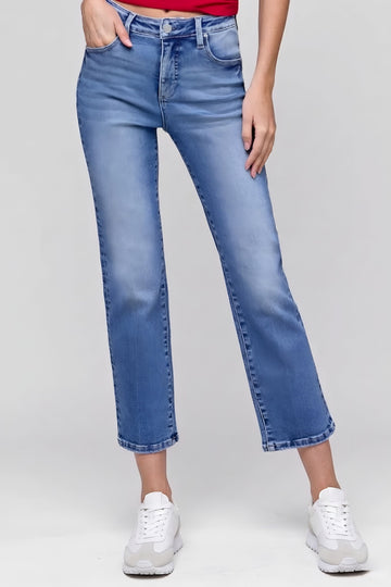 Fayth High Rise-Crop Straight Jeans