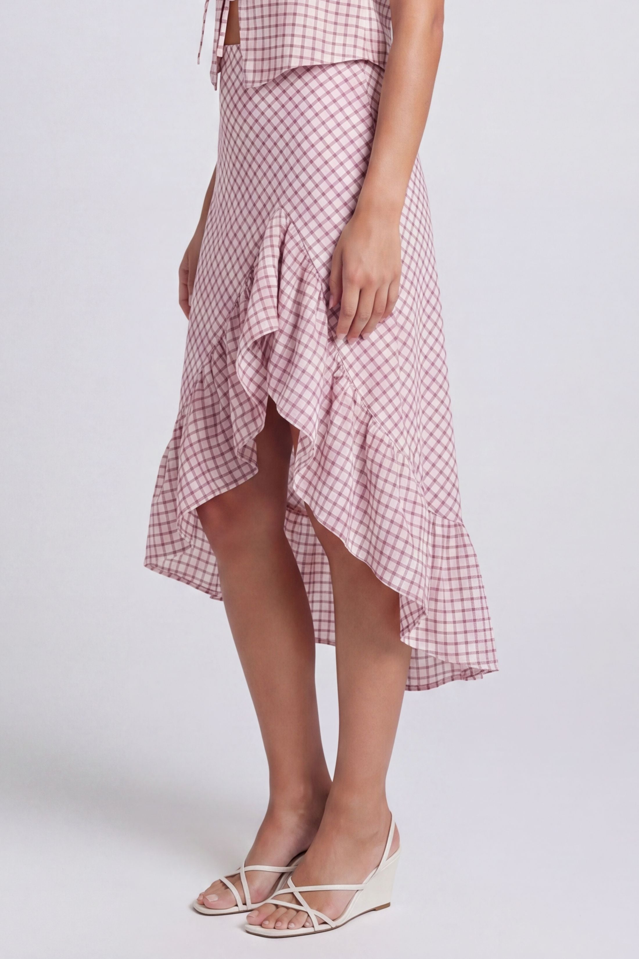 Annaston Side Ruffle Midi Skirt