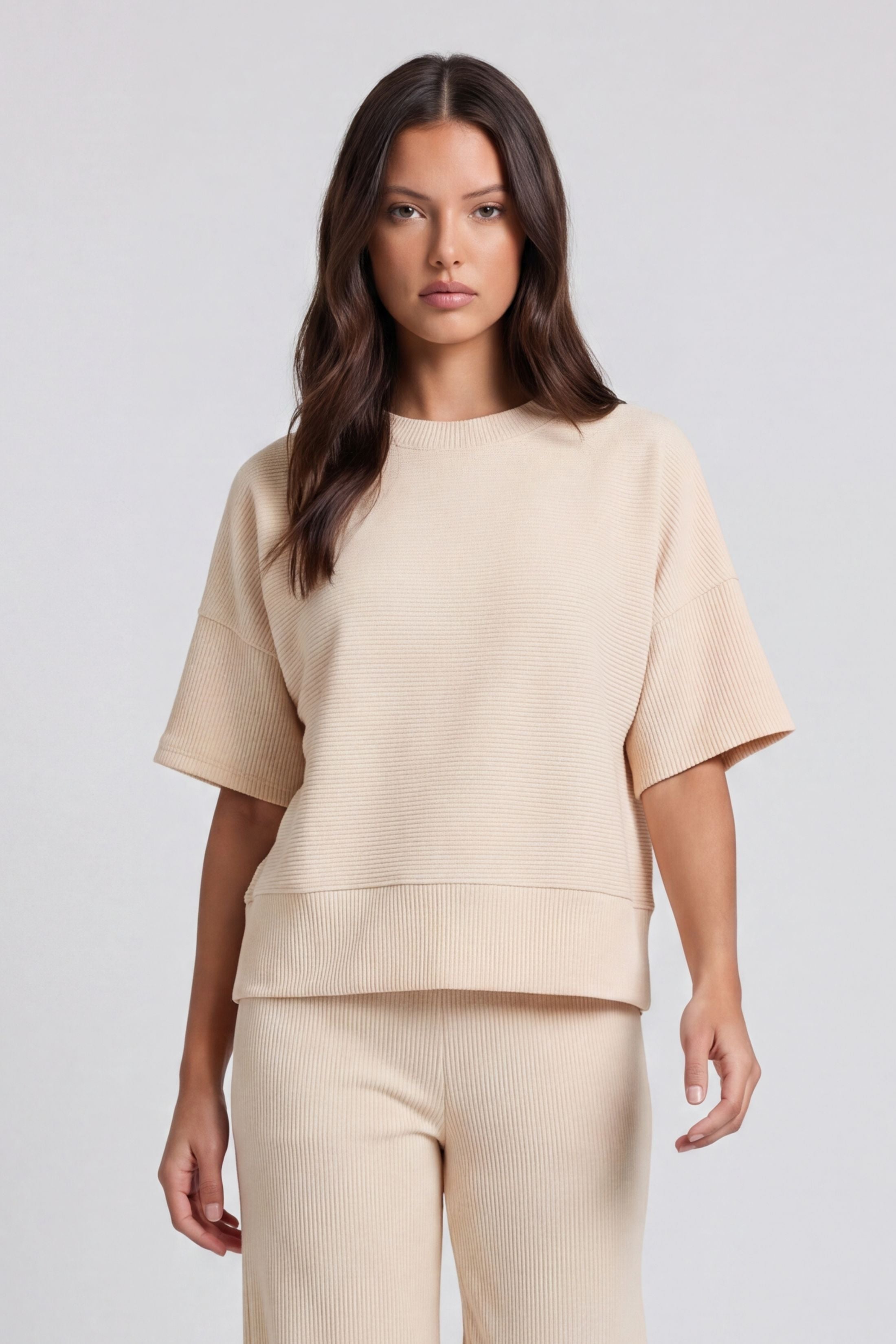 Izzy Ribbed Round Neck Tee