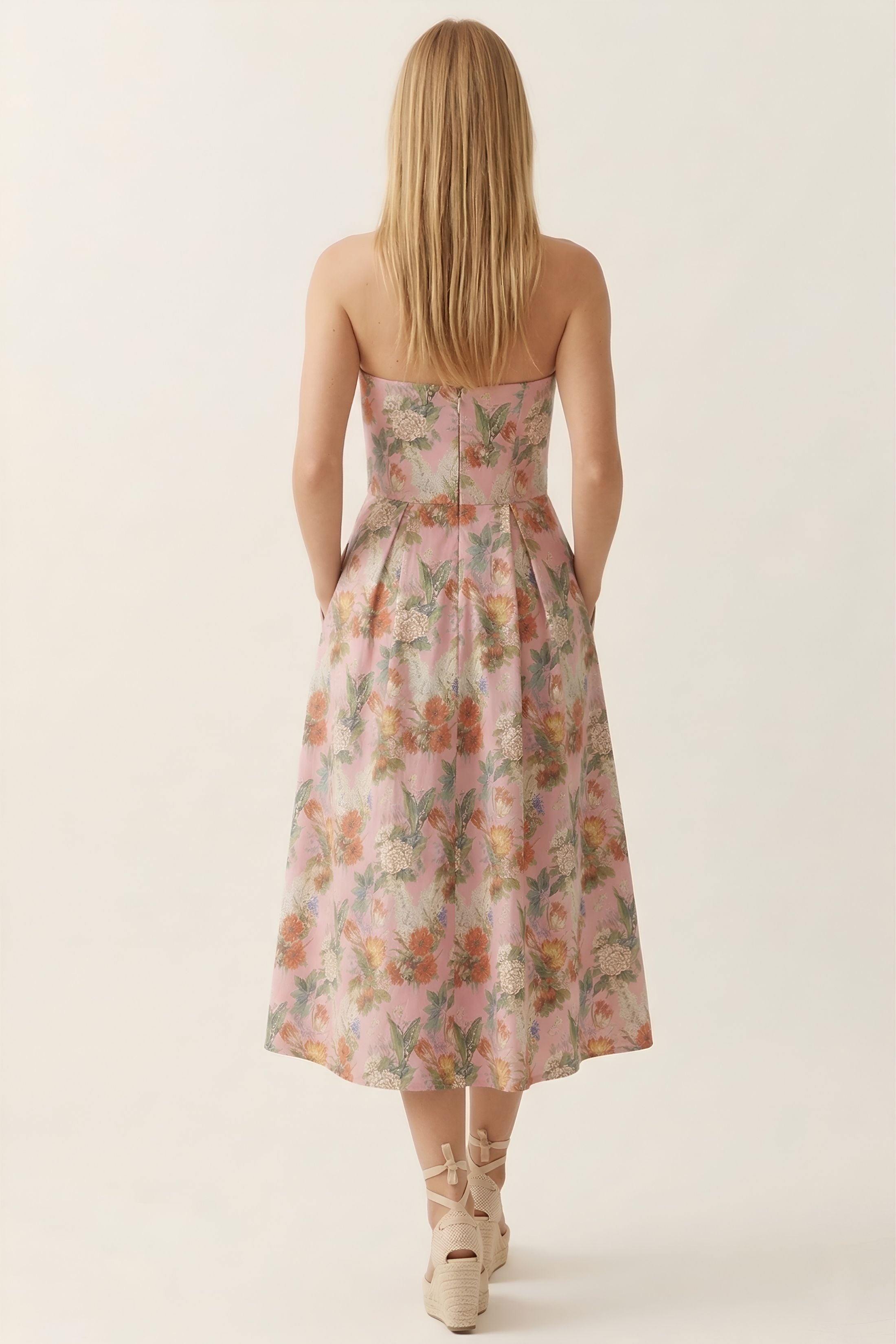 Ivy Floral Strapless Dress