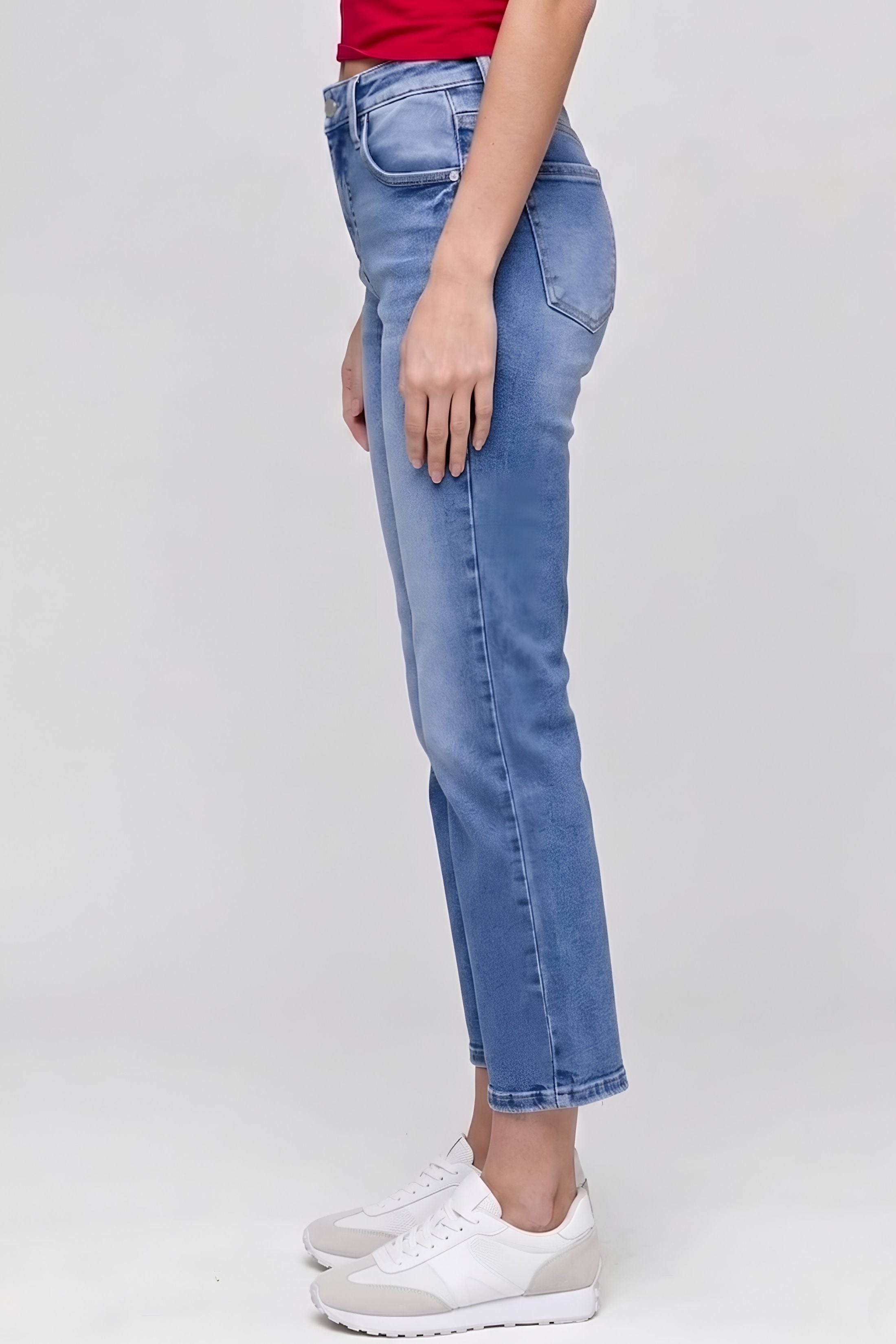 Fayth High Rise-Crop Straight Jeans