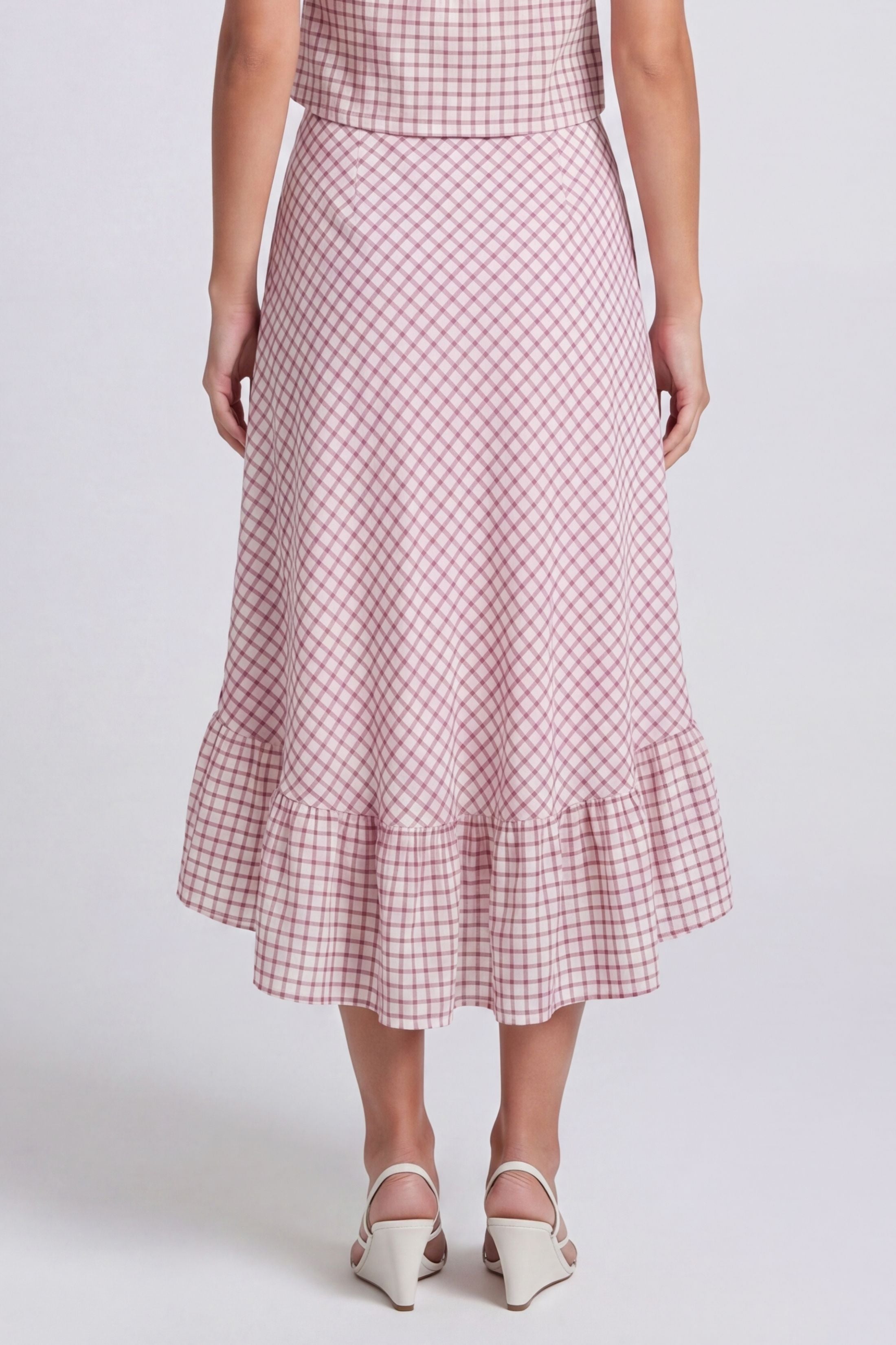 Annaston Side Ruffle Midi Skirt