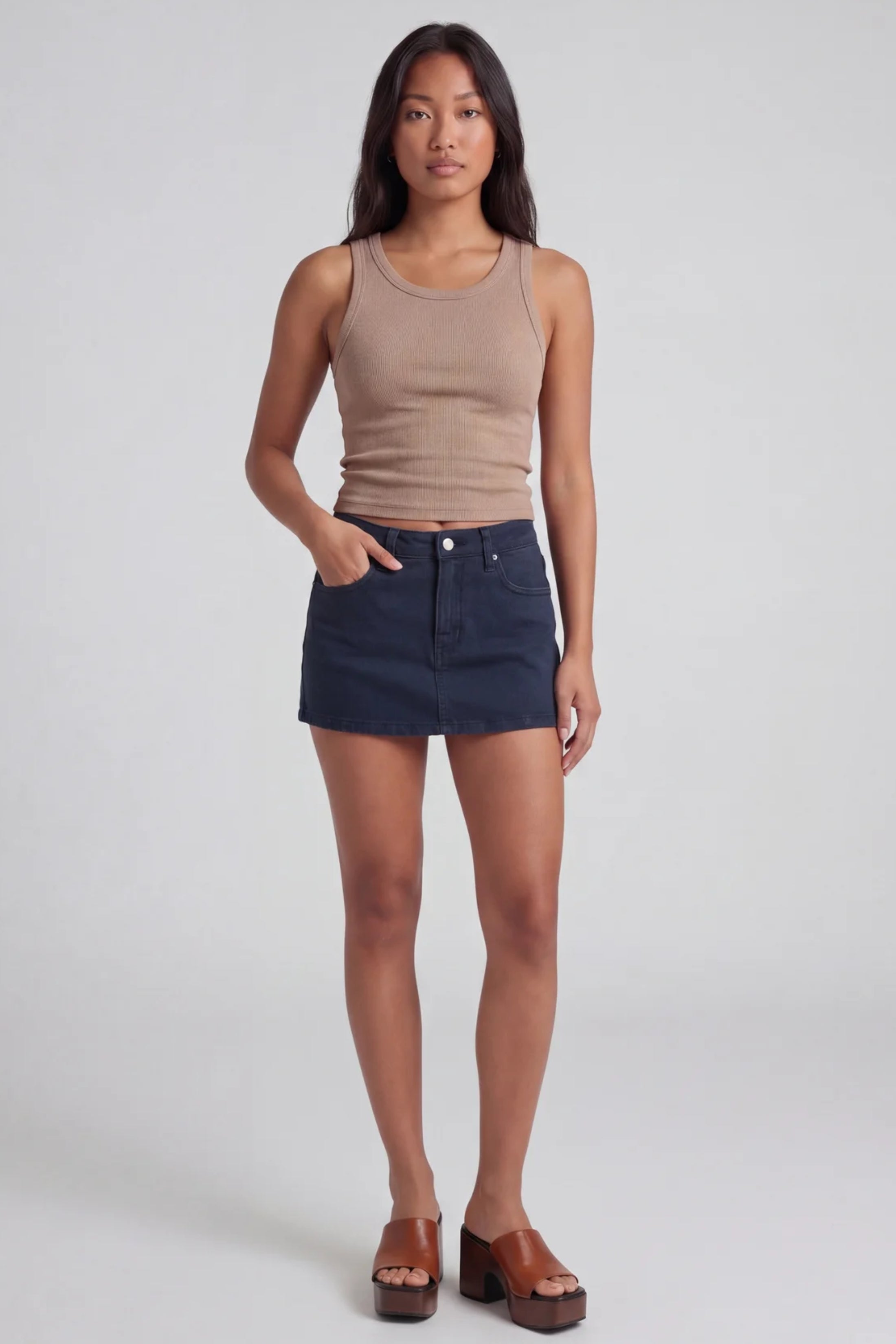 Morgan Denim Mini Skort