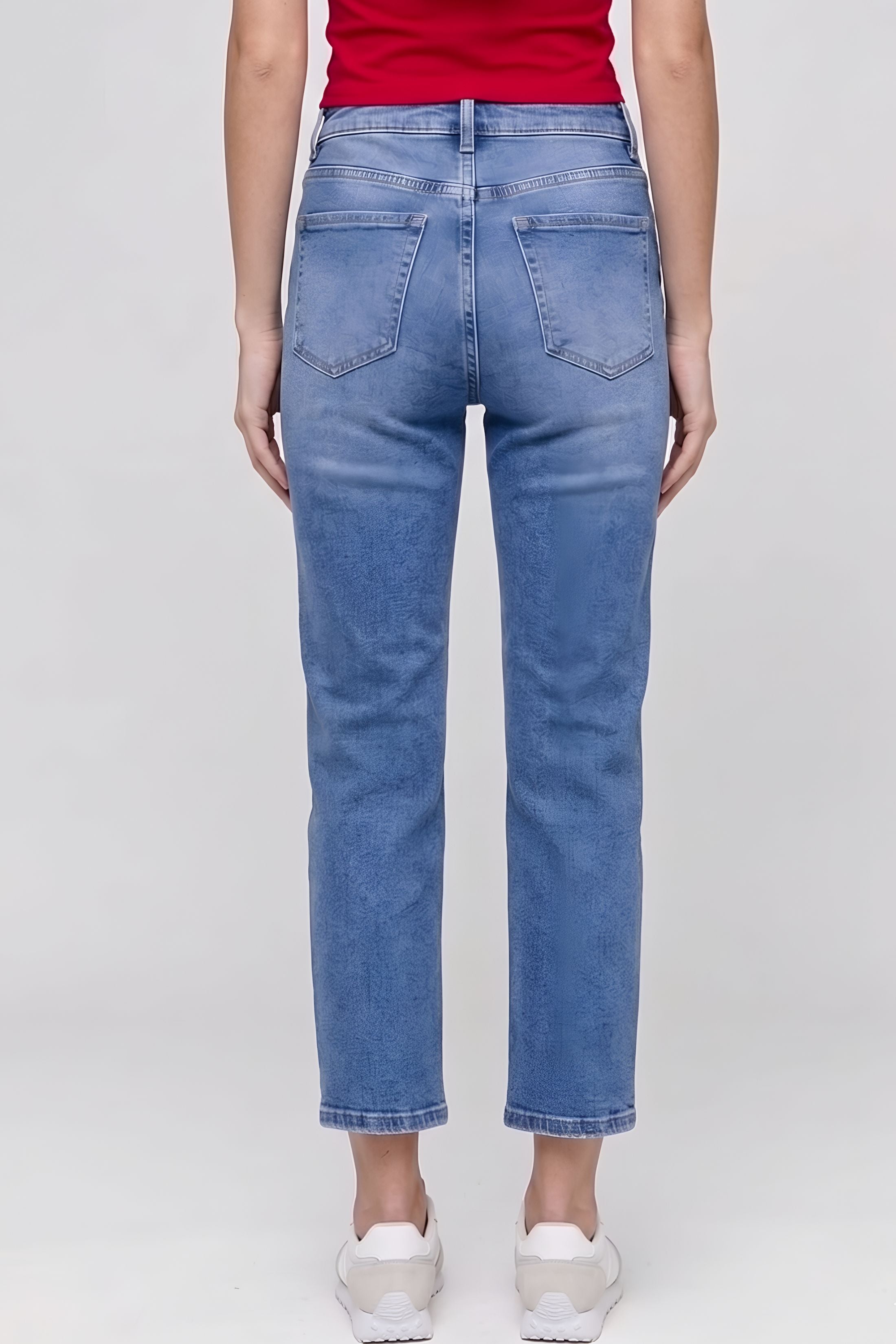 Fayth High Rise-Crop Straight Jeans