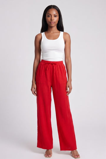Melia Cotton Long Gauze Pants