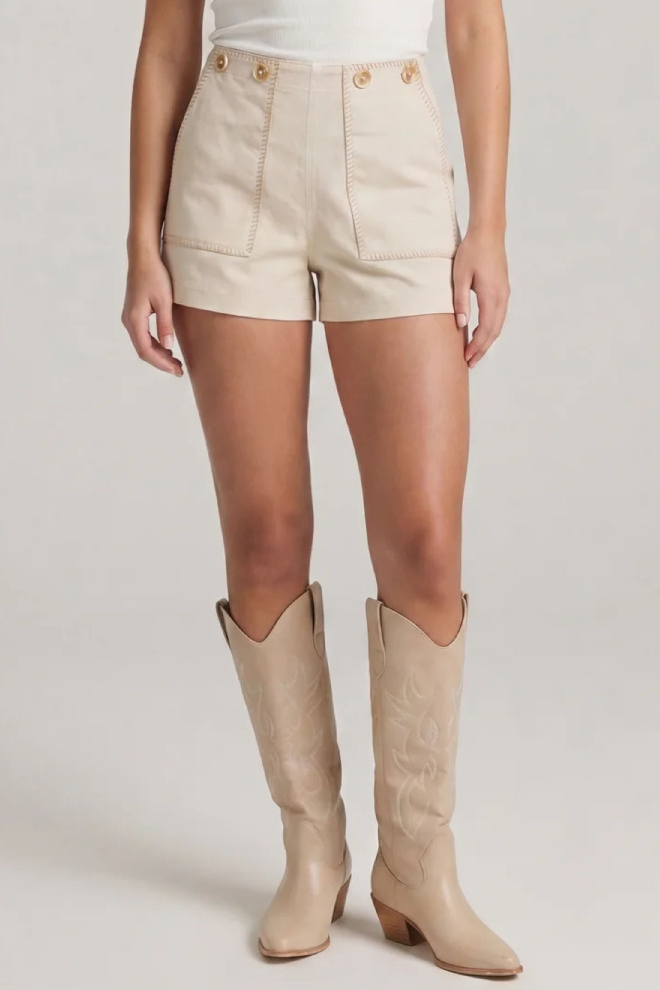 Emma Button Detail Front Pocket Shorts