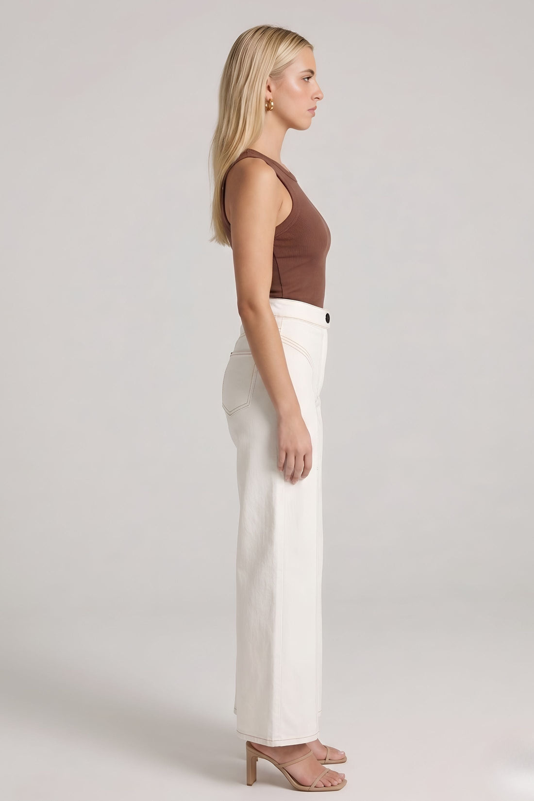 Iris Top Stitch Detail Flare Pants