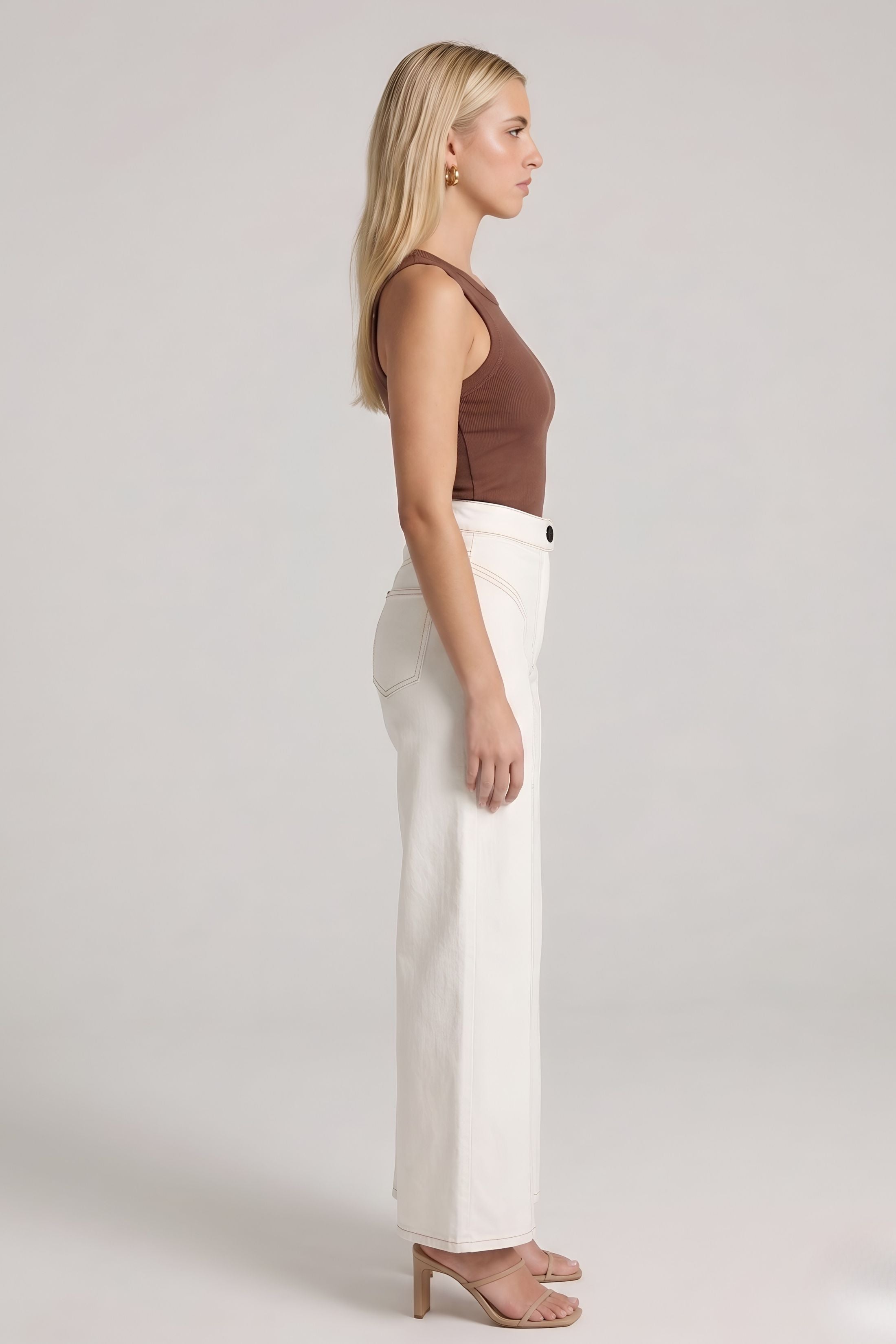 Iris Top Stitch Detail Flare Pants