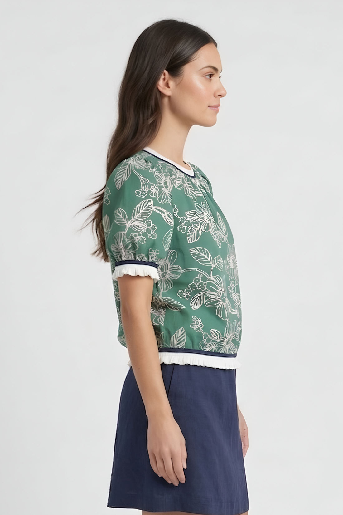 Annie Floral Ribbed Top