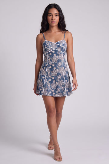 Danny Floral Embroidery Mini Dress