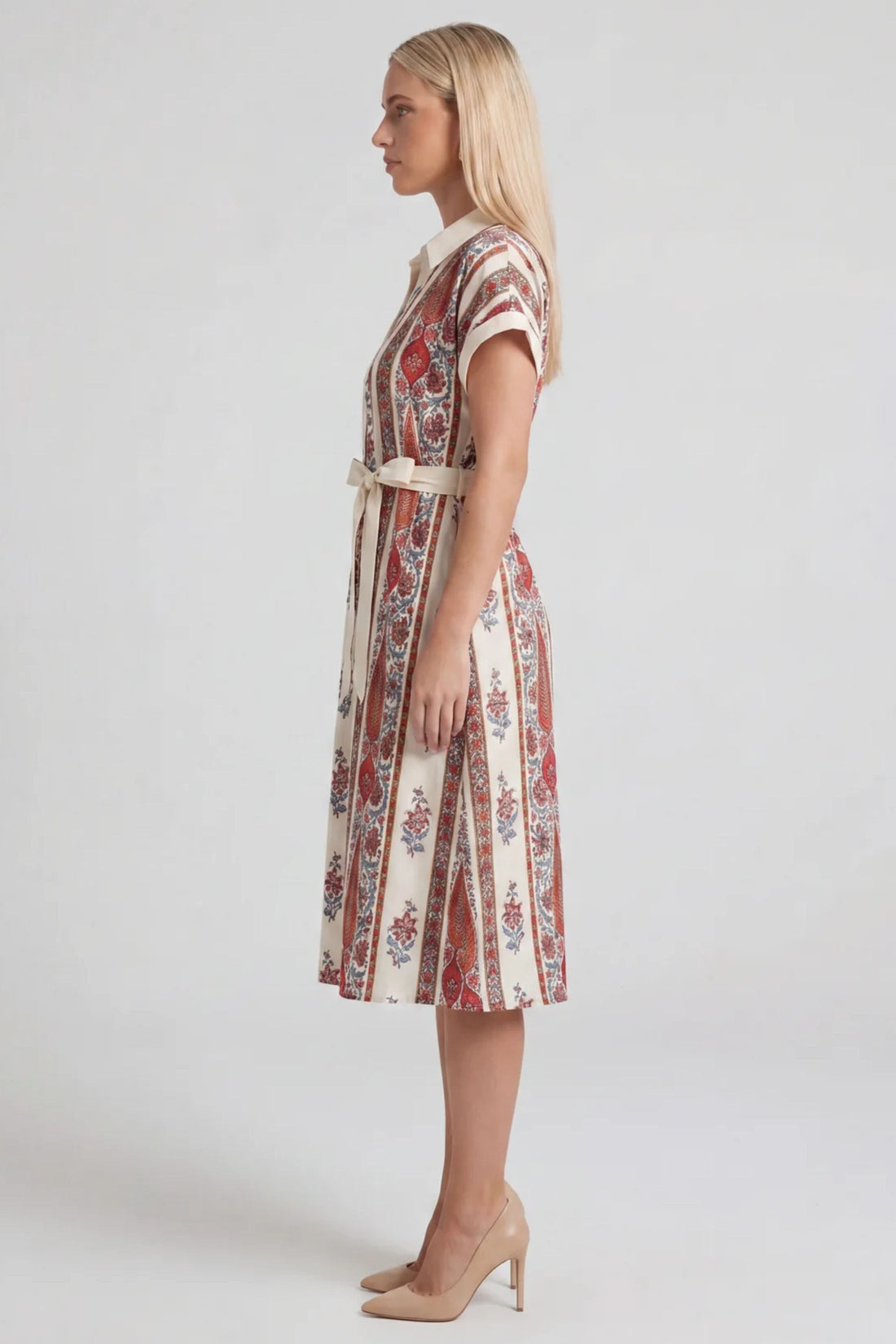 Ciara Front Pleated Midi Dress