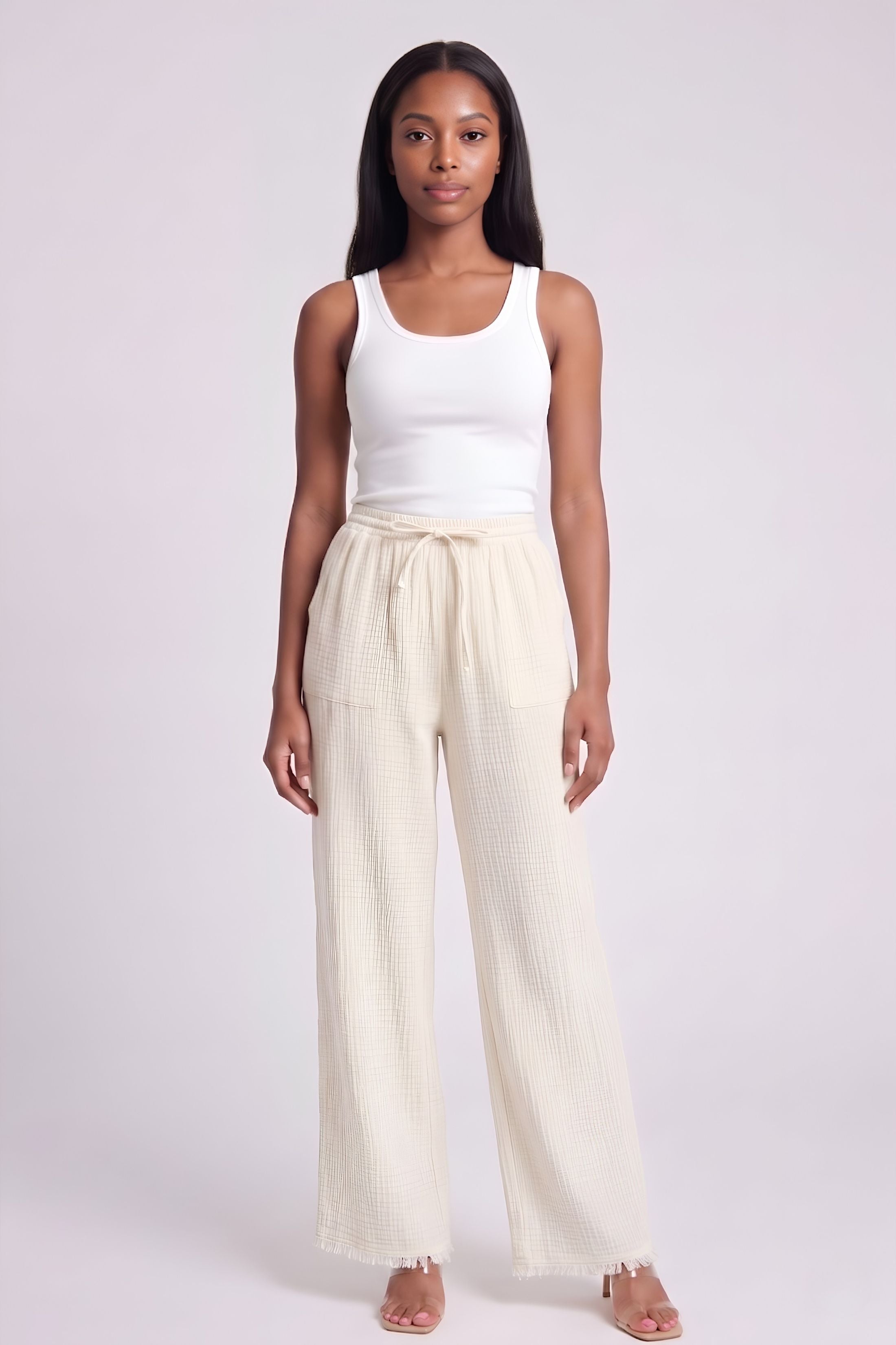 Melia Cotton Long Gauze Pants