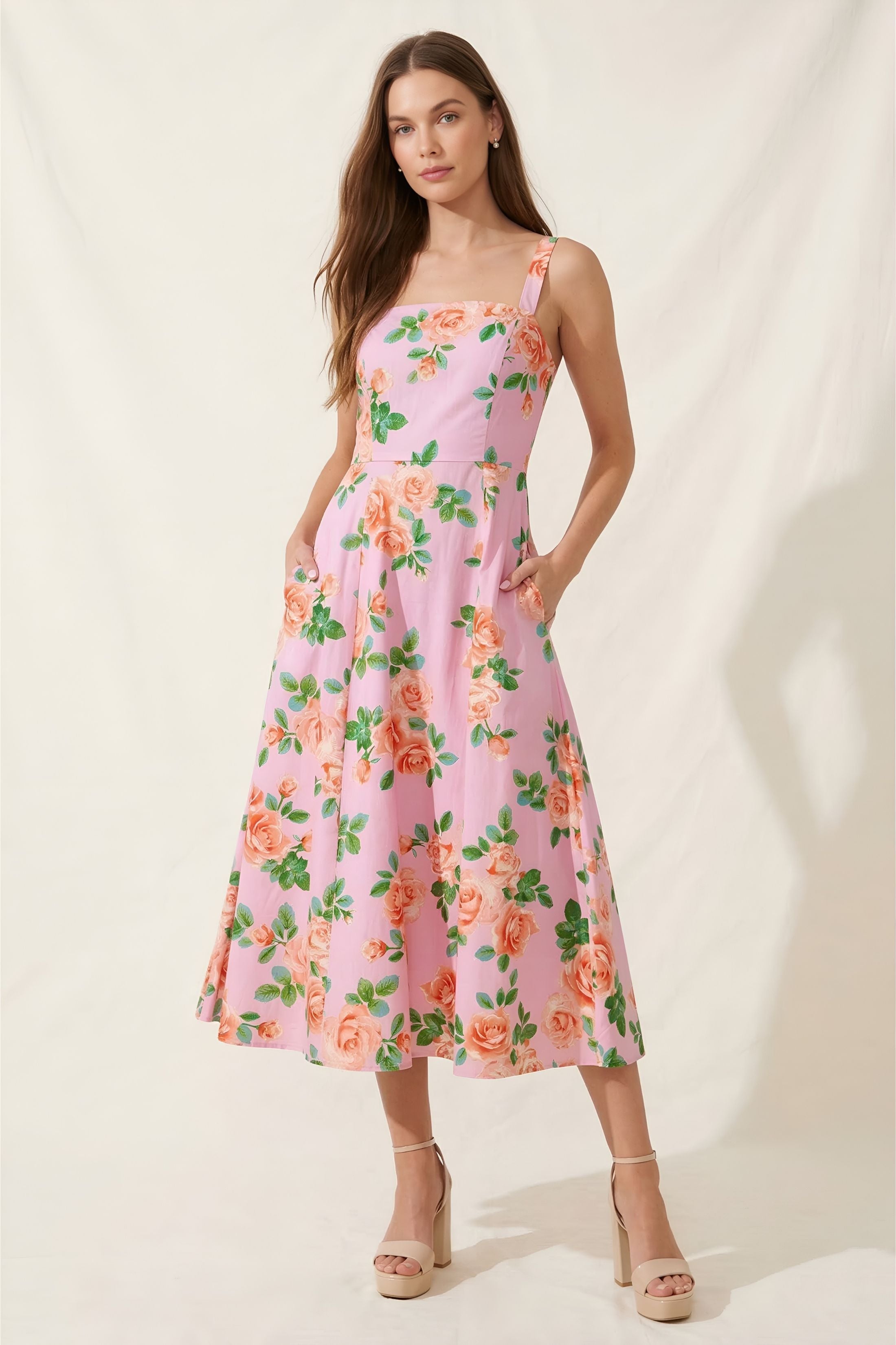 Marissa Printed Woven Midi Dress
