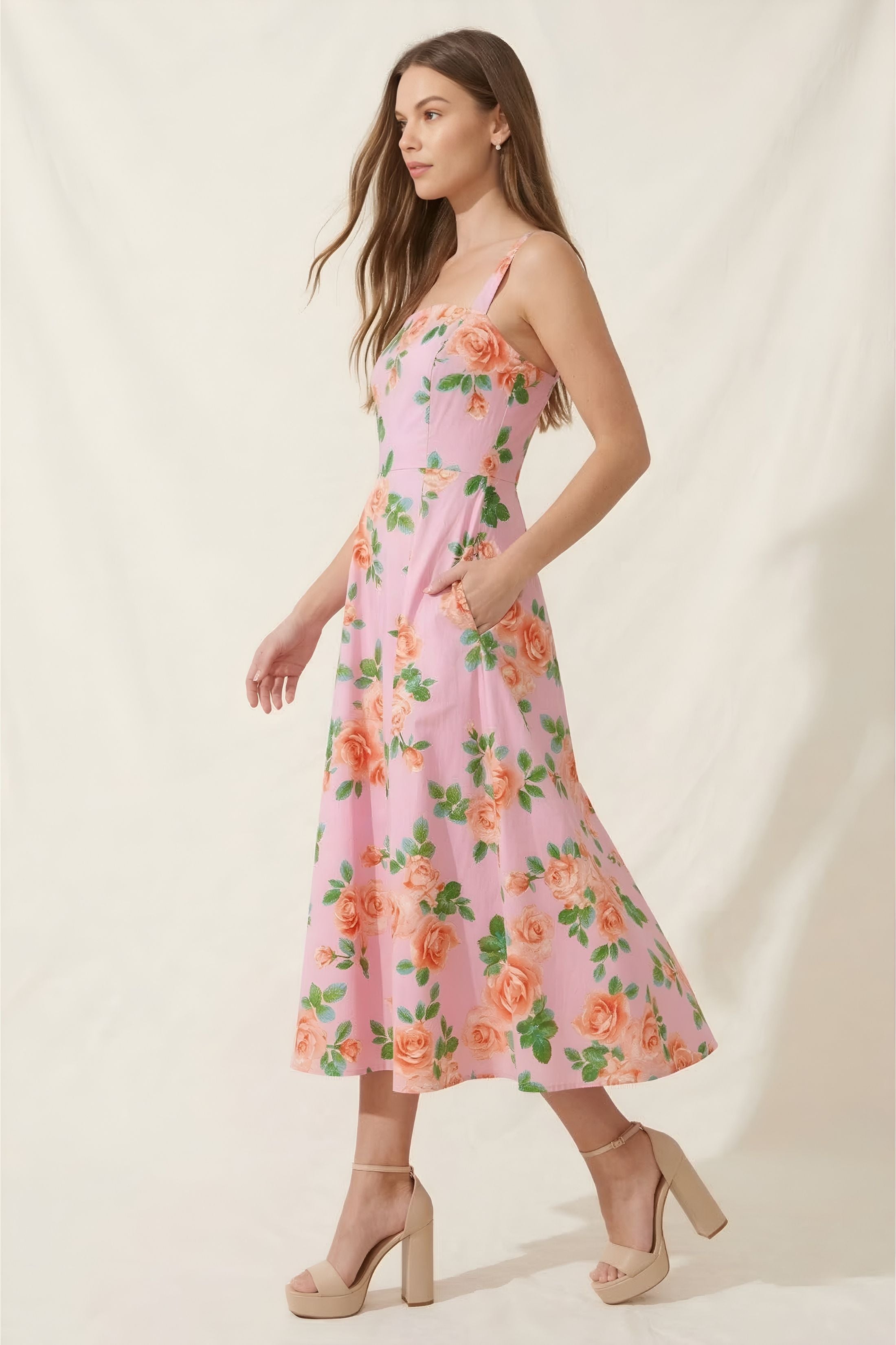 Marissa Printed Woven Midi Dress