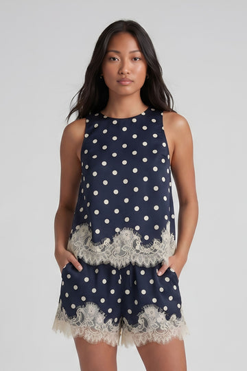 Polly Lace Polka Dot Top