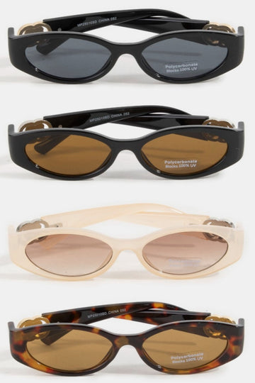 Multicolor Slim Oval Sunglasses