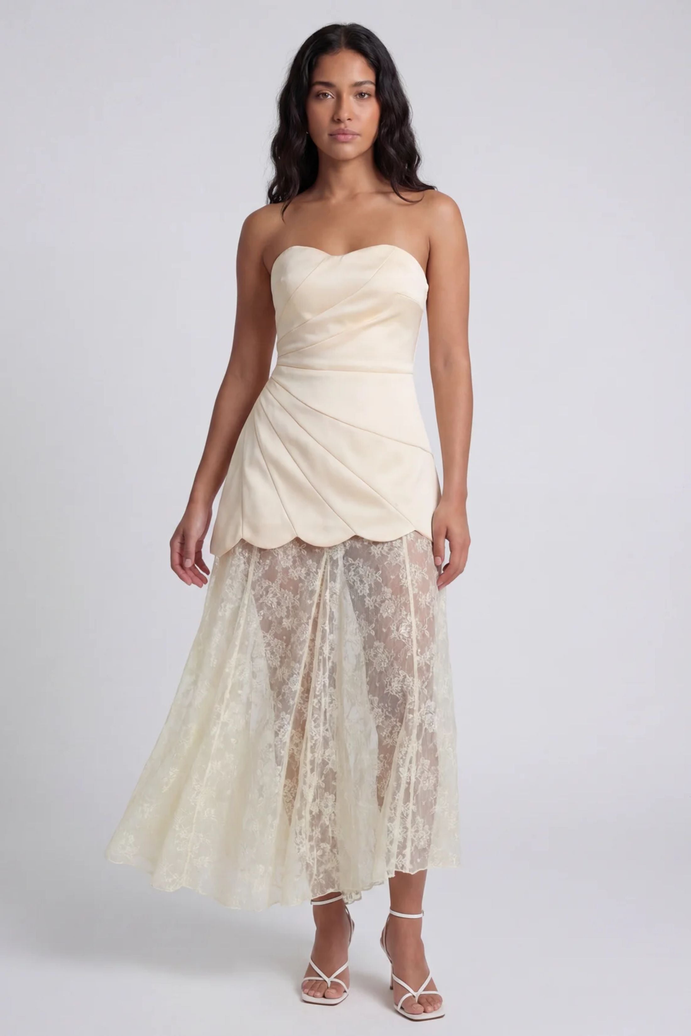 Melody Scalloped Edge Lace Mini Dress