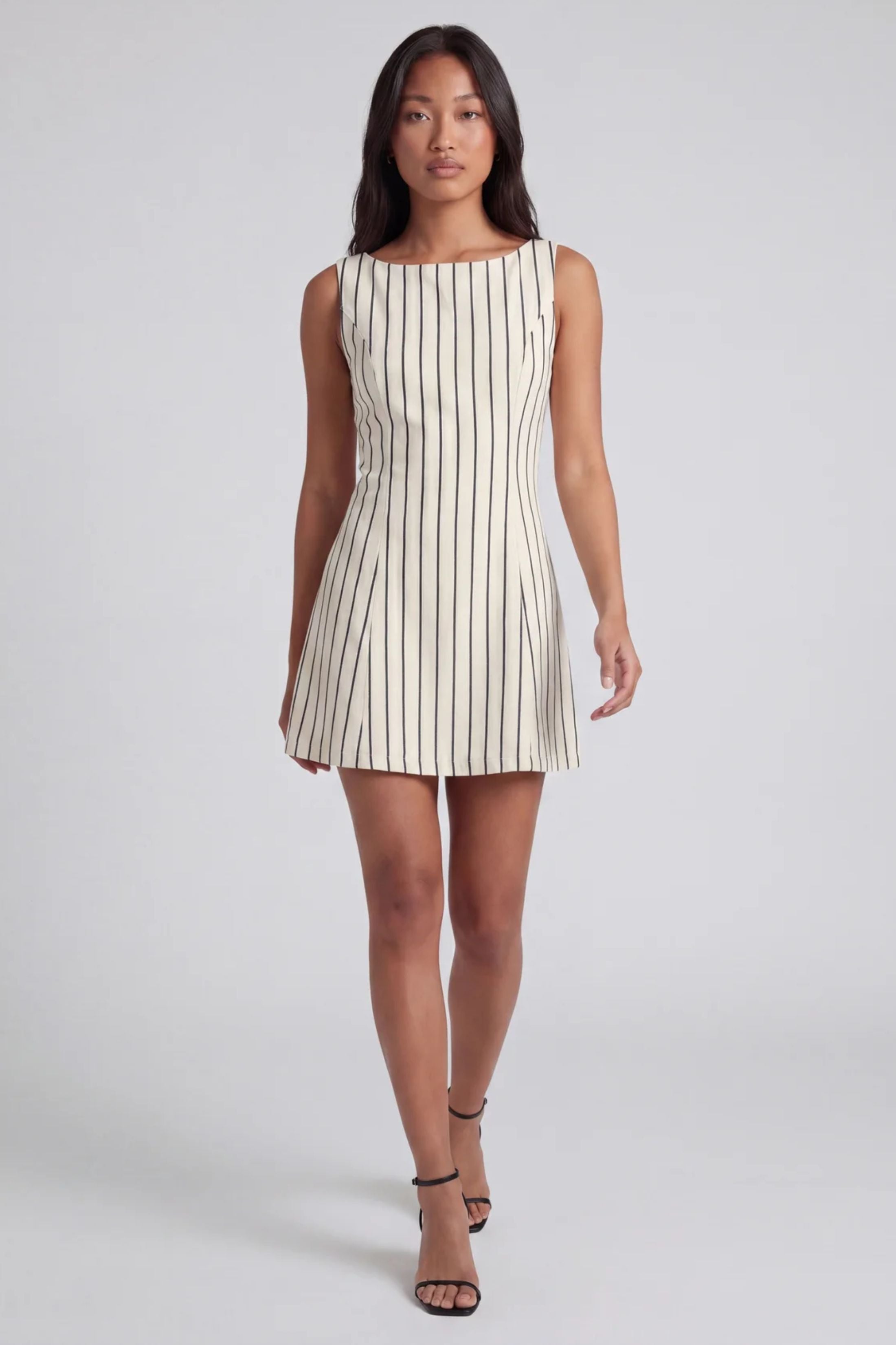 Natalie Boat Neck Fit & Flare Dress
