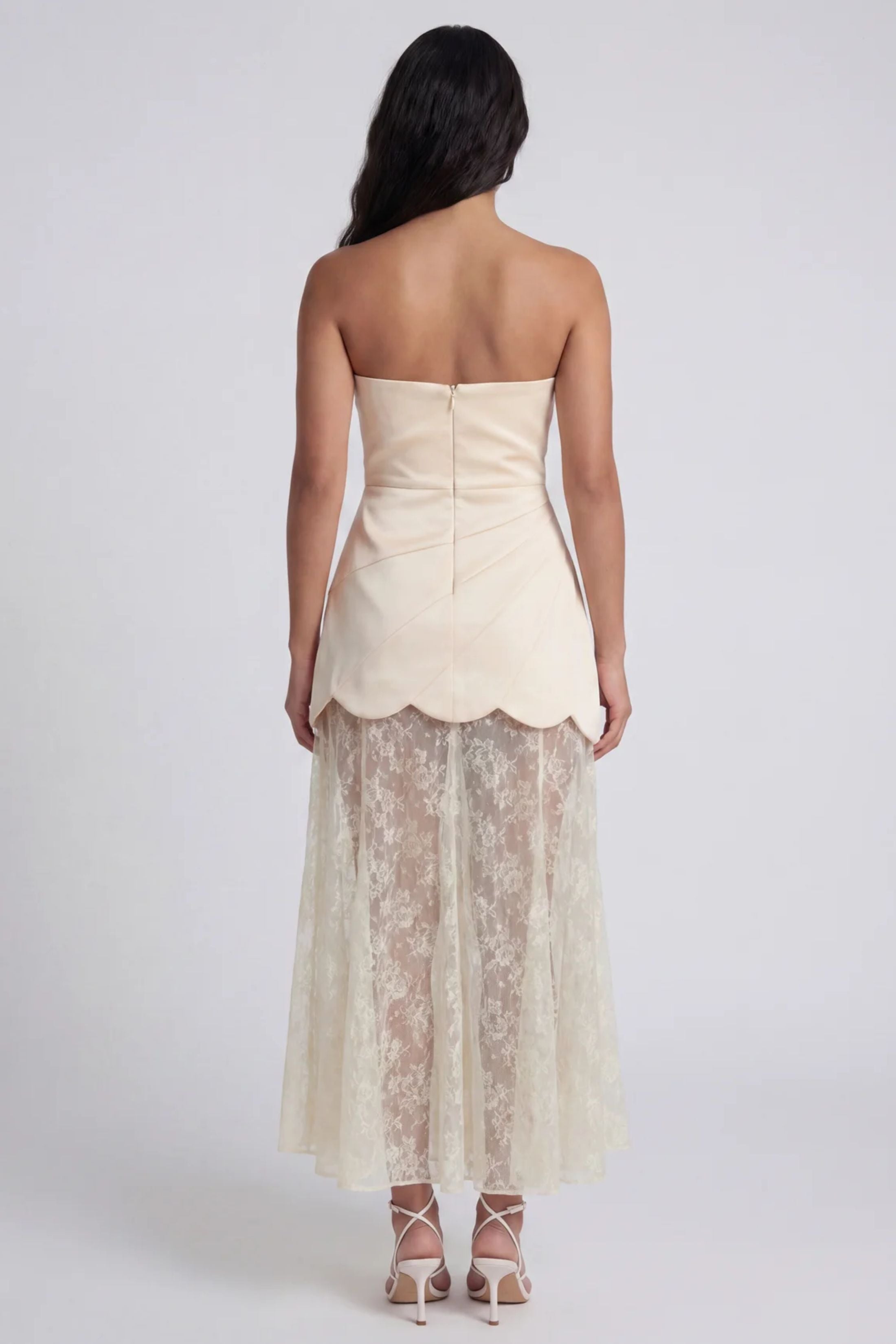 Melody Scalloped Edge Lace Mini Dress