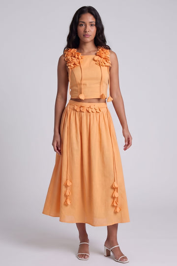 Caren Flower Detail Maxi Skirt