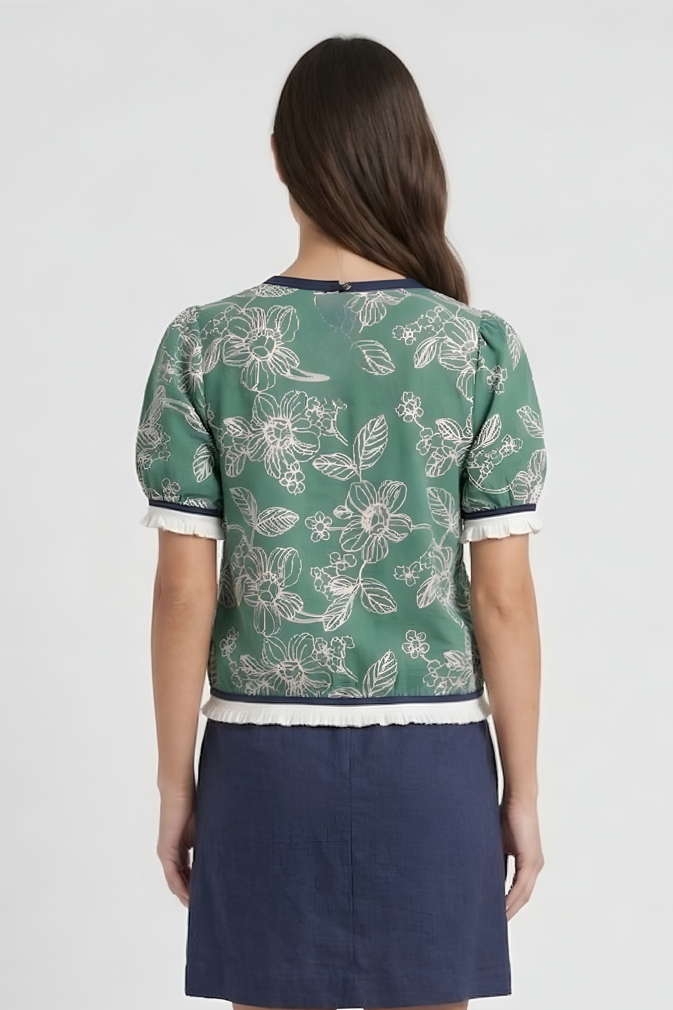 Annie Floral Ribbed Top