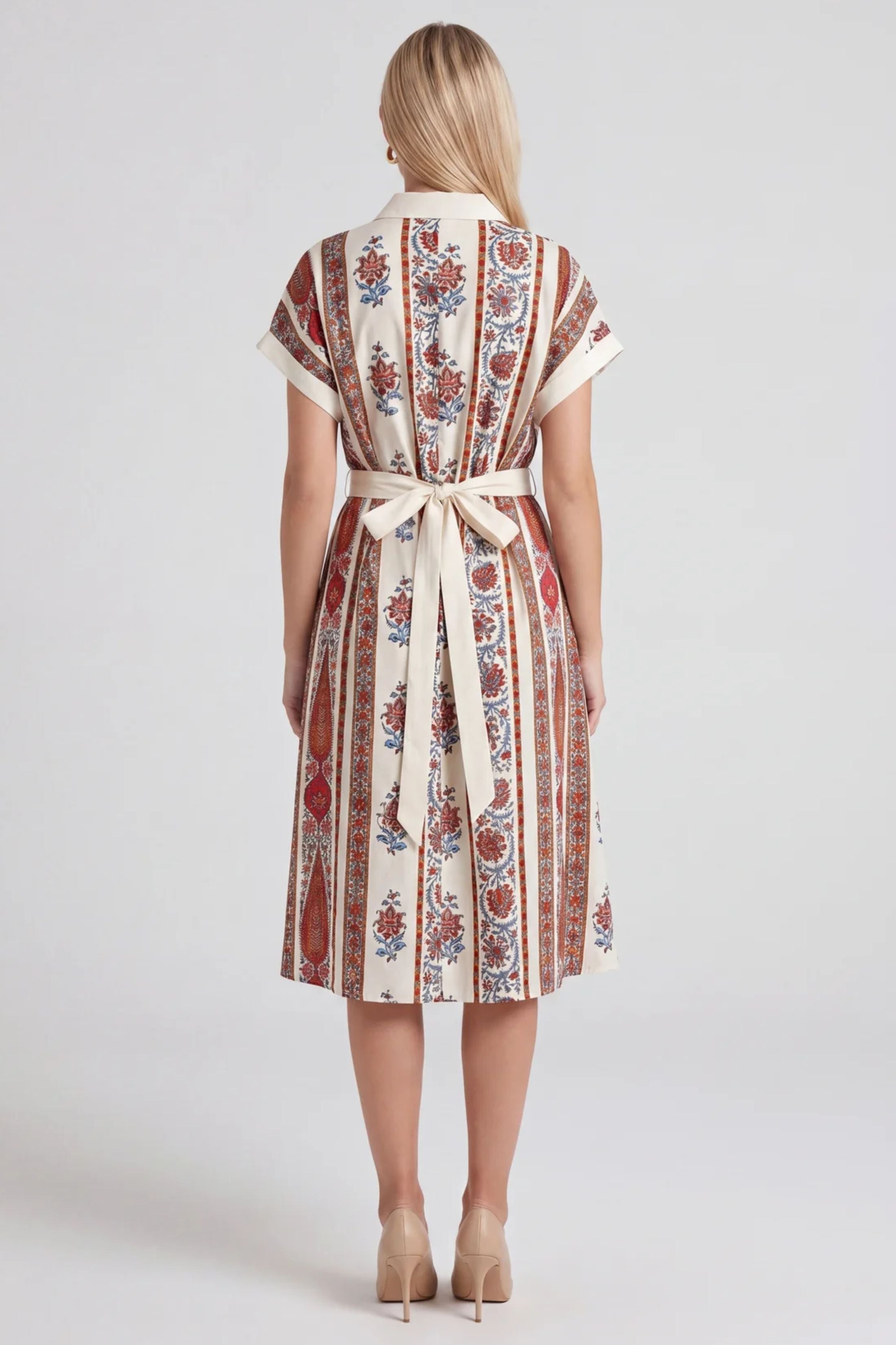 Ciara Front Pleated Midi Dress