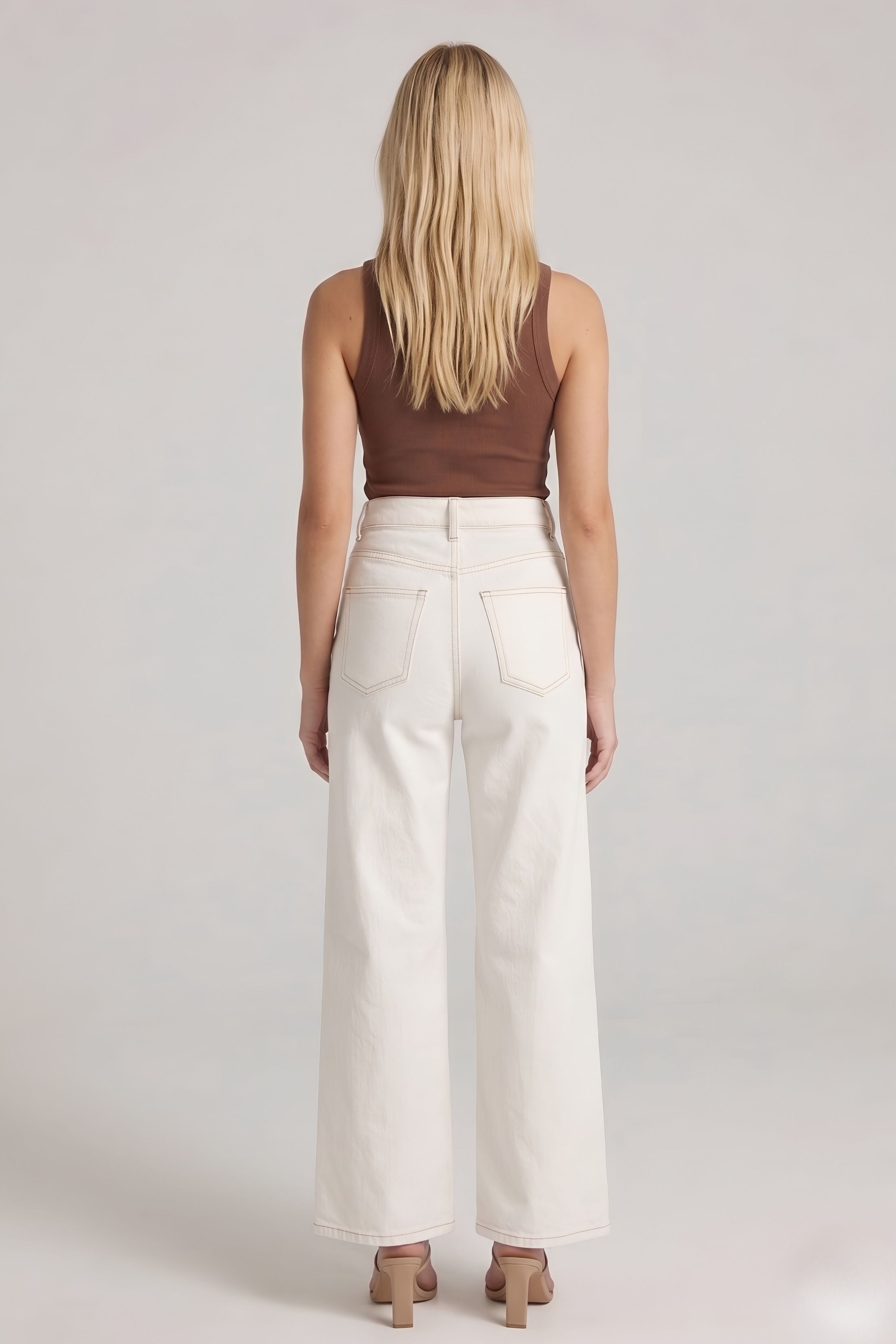 Iris Top Stitch Detail Flare Pants