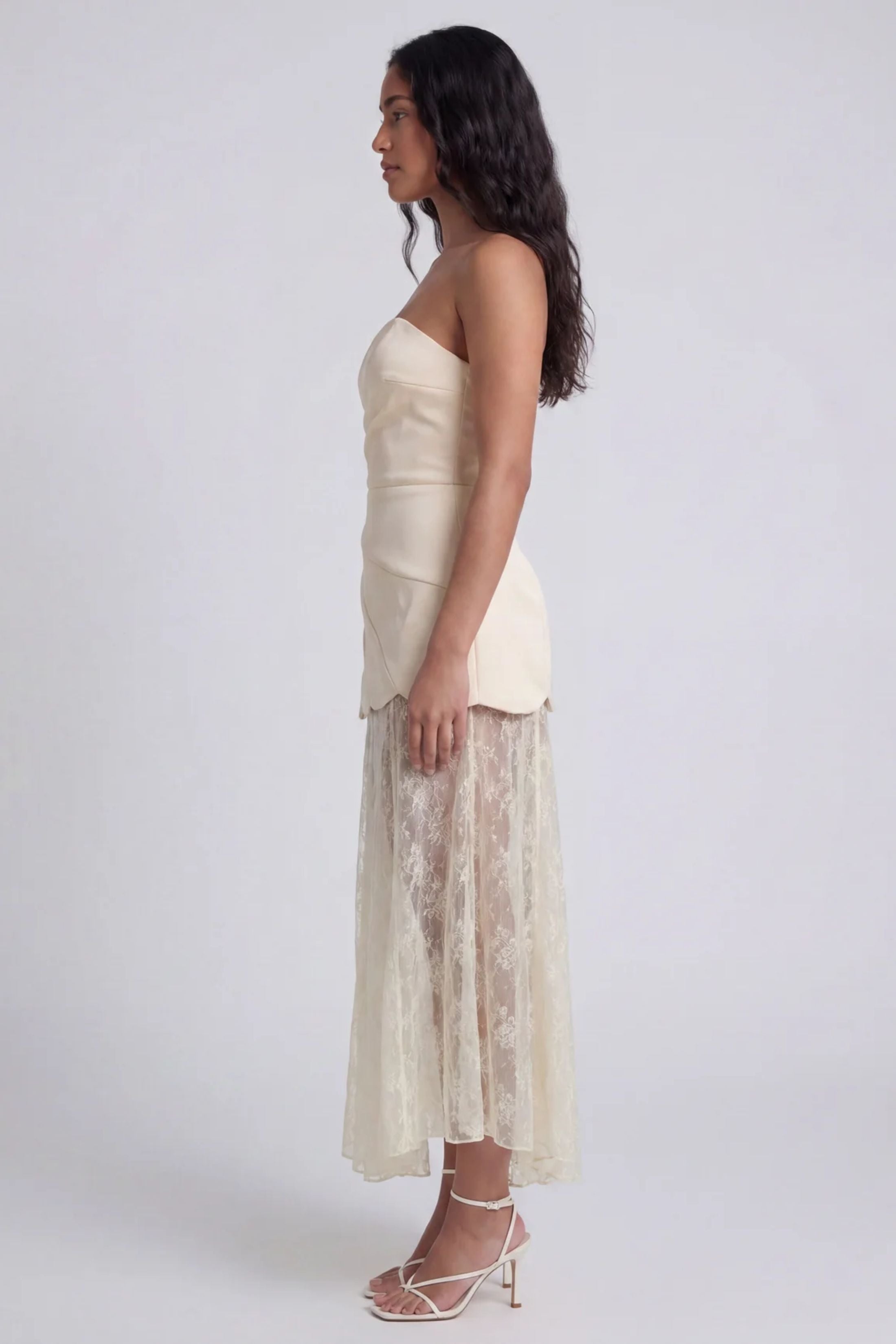 Melody Scalloped Edge Lace Mini Dress