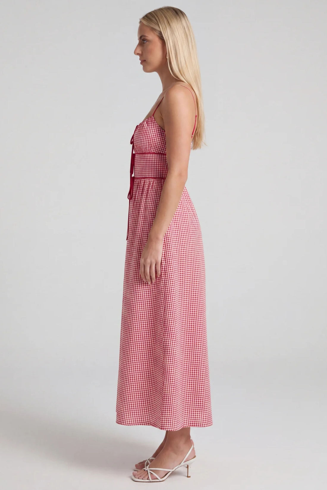 Chanley Gingham Spaghetti Strap Dress