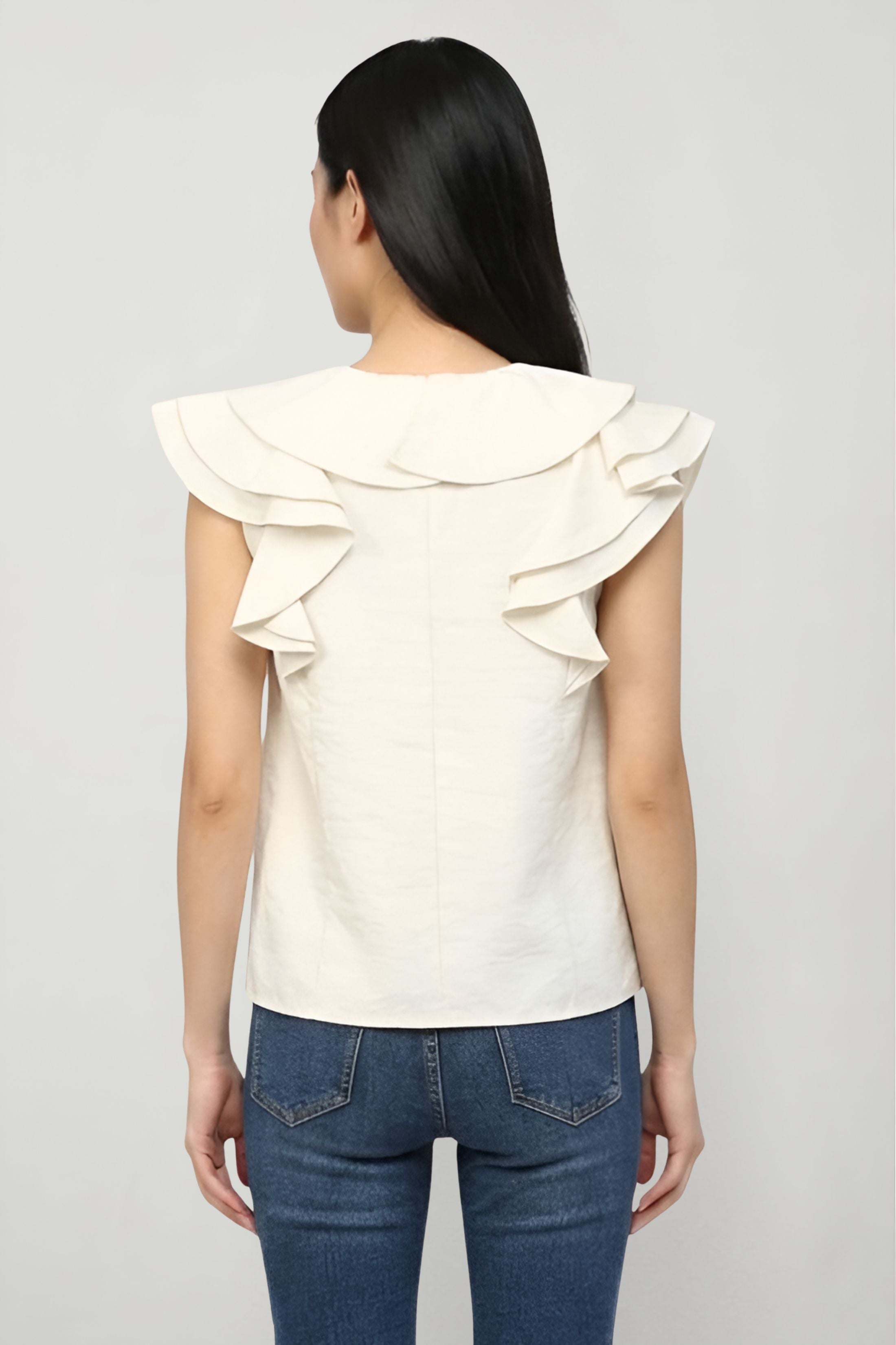 Becca Linen Ruffle Top