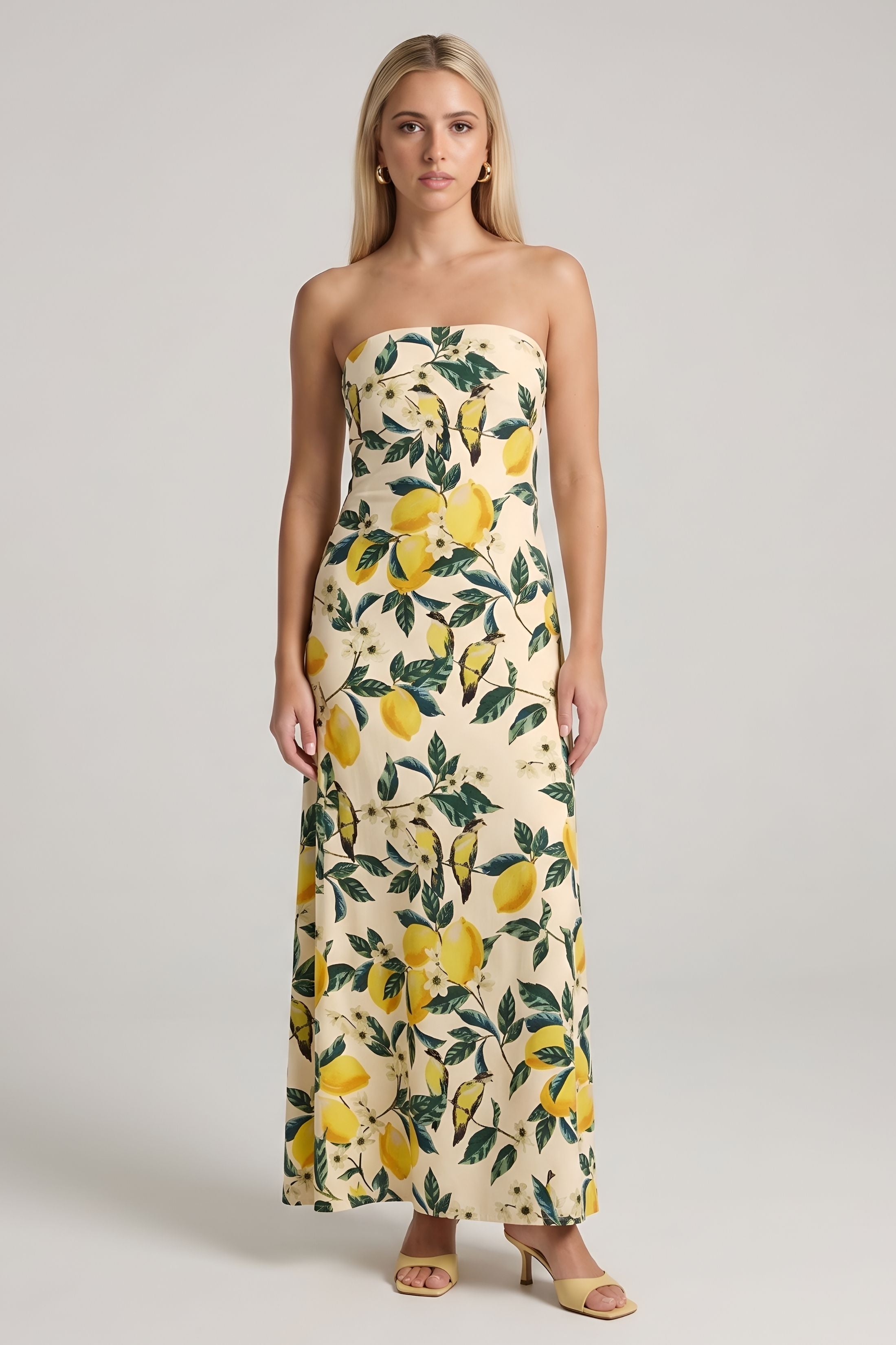 Zahra Lemon Garden Maxi Dress