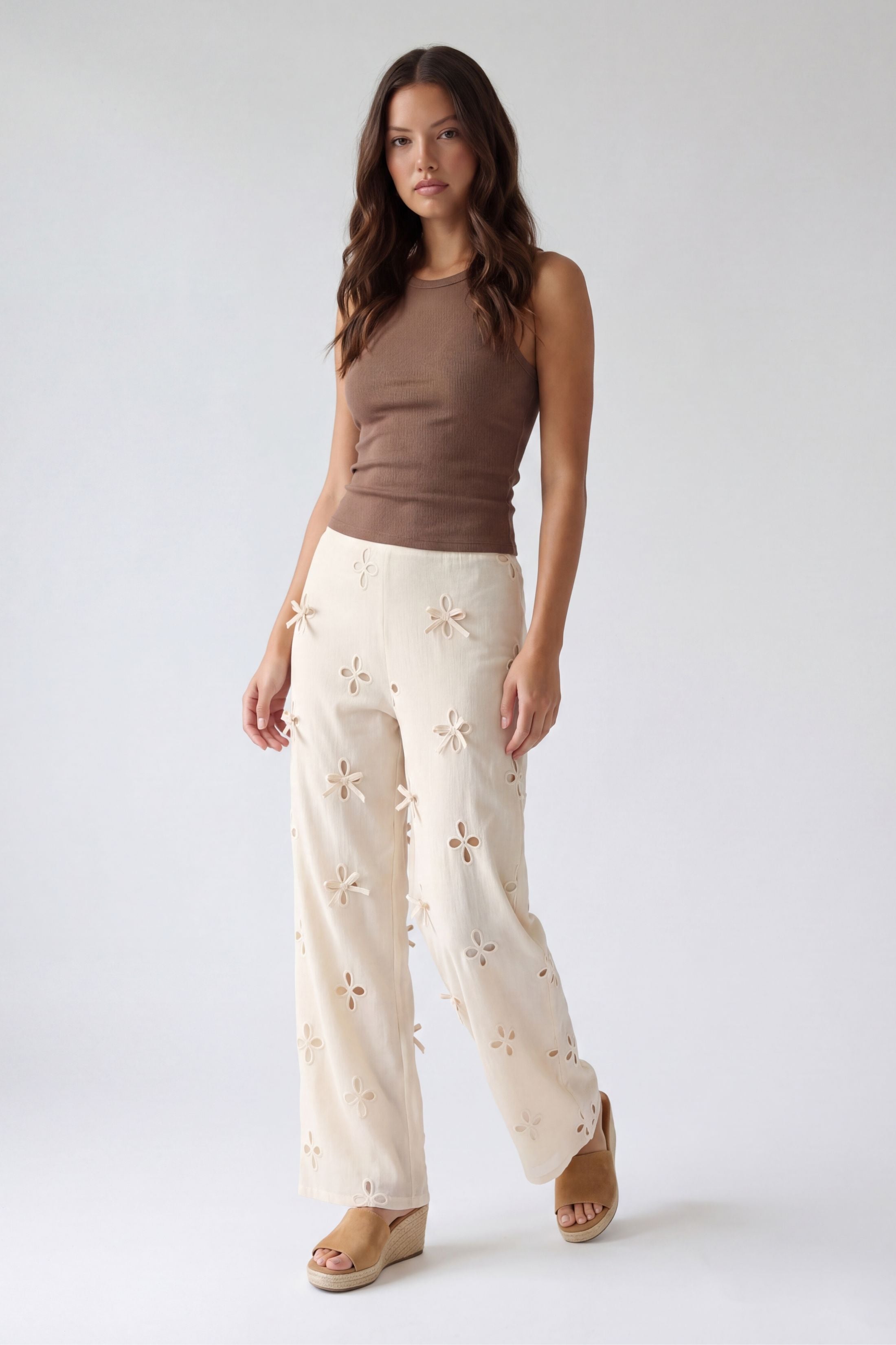 Kellie Cutout Detail Wide Leg Pants