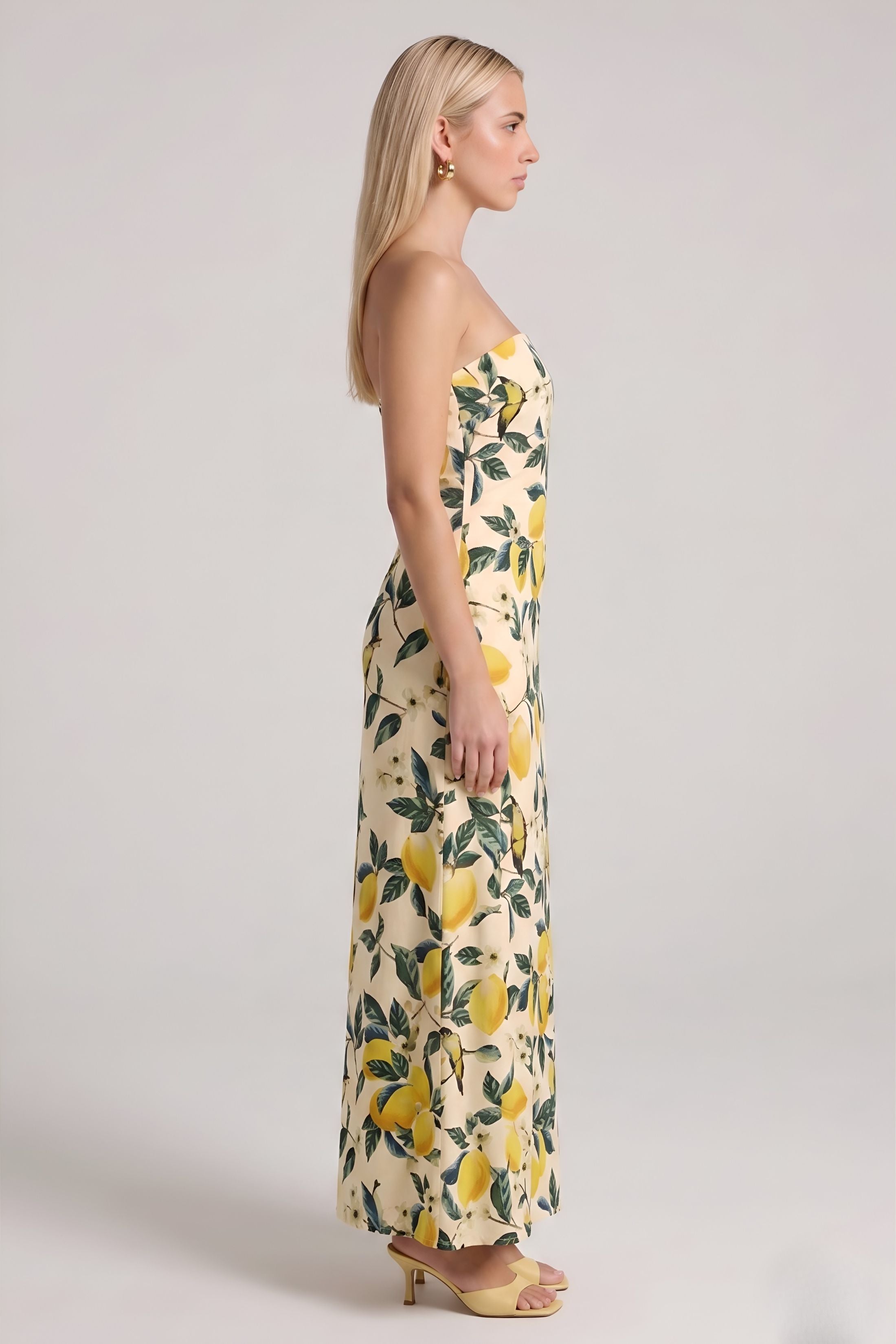 Zahra Lemon Garden Maxi Dress