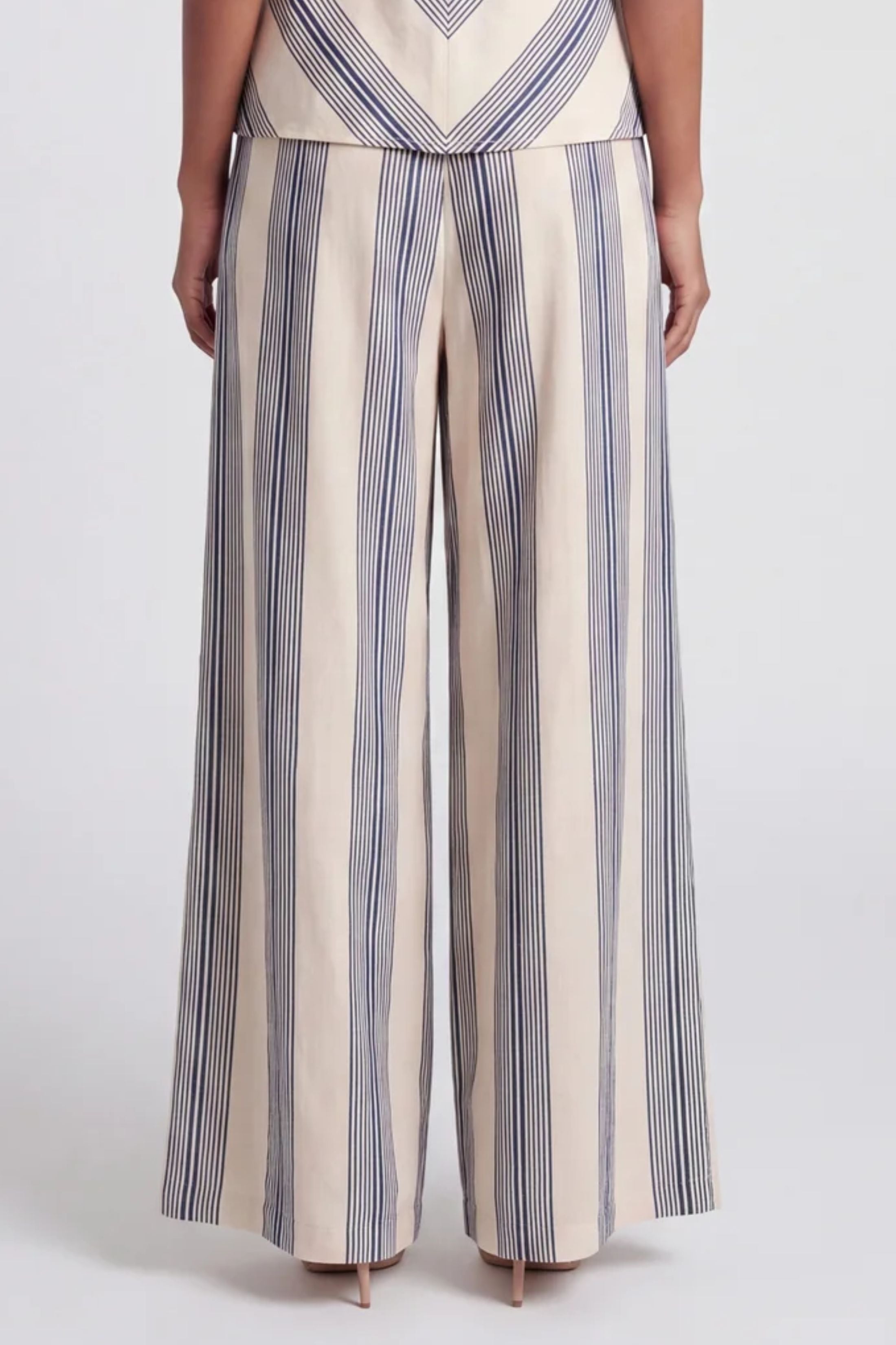 Tara Wide Leg Striped Linen Pants