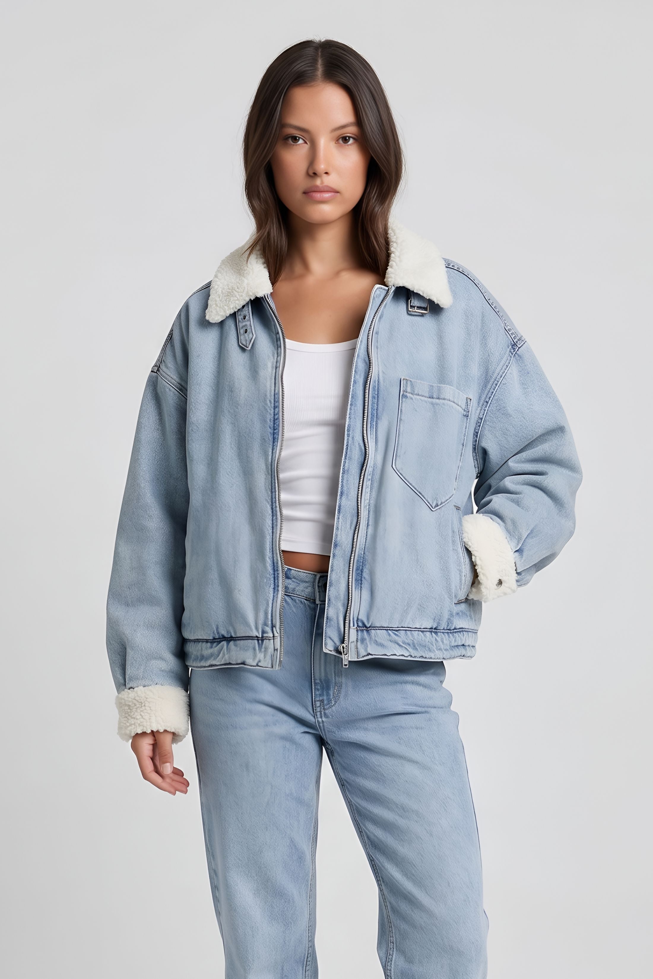 Sammy Faux Fur Denim Jacket
