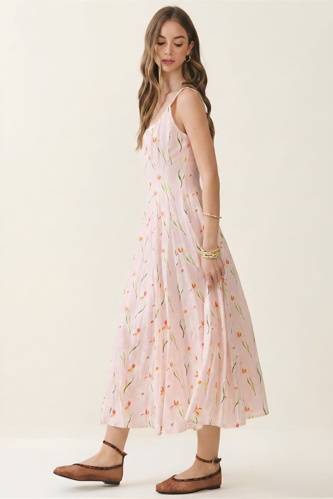 Lucy Floral Detail Midi Dress